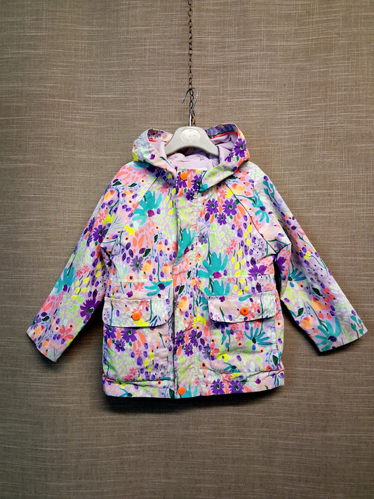 Nutmeg Girls RainCoat Multicolour Floral Age 4-5 Years Hooded
