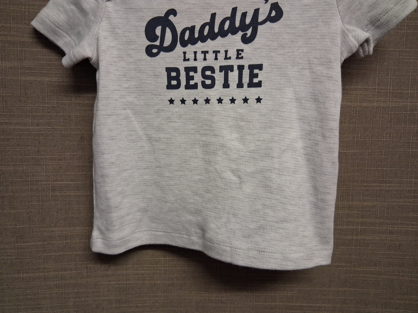 F&F Boys Daddy's Little Bestie Grey Short Sleeve T-Shirt Age 3-6 Months