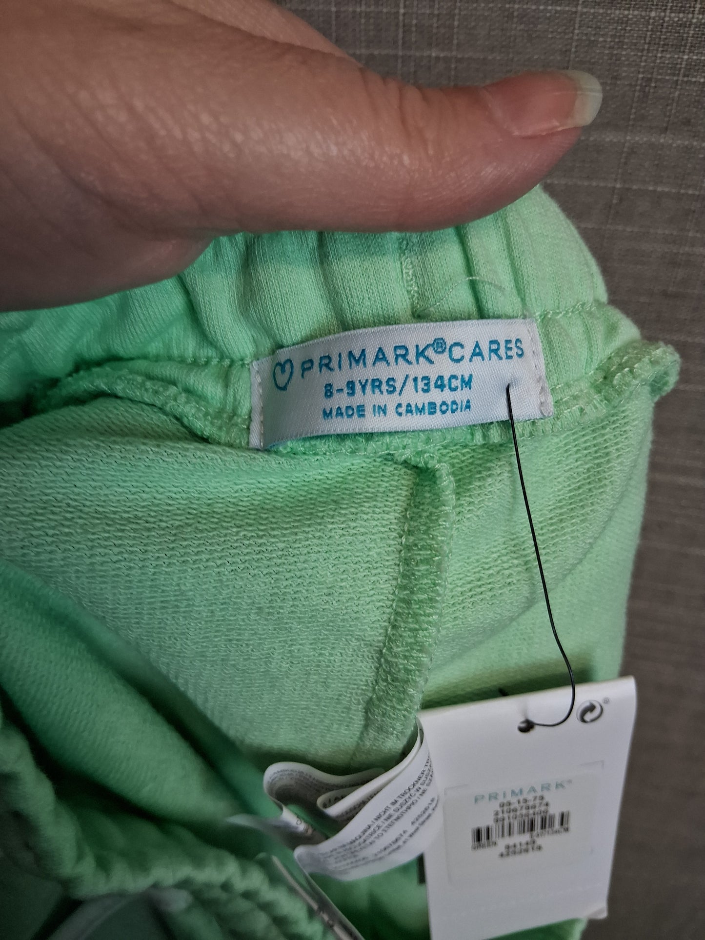 Primark Girls Green Jersey Shorts Age 8-9 Years New