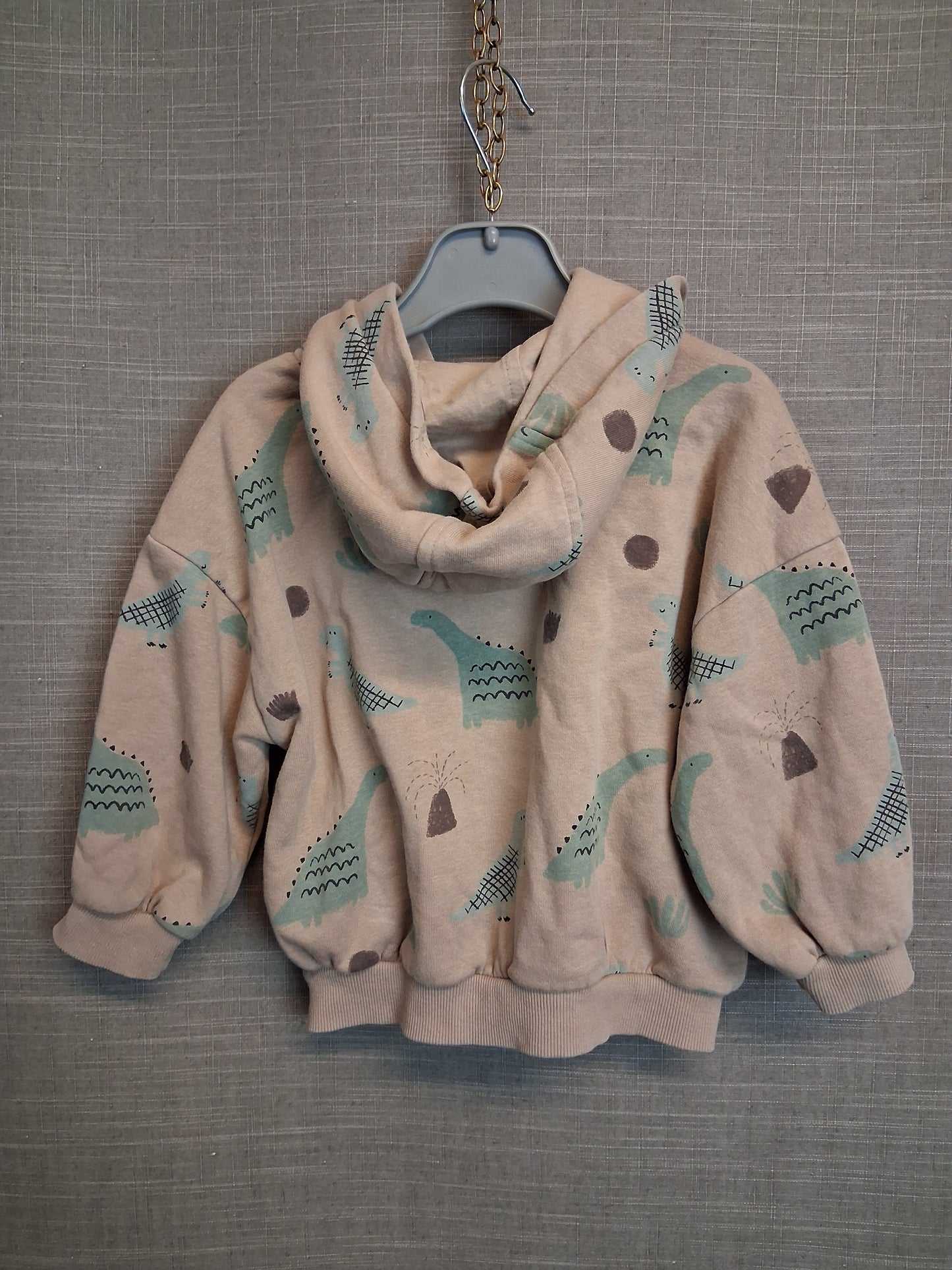 George Boys Brown Full Zip Hoodie Dinosaur Theme Age 12-18 Months