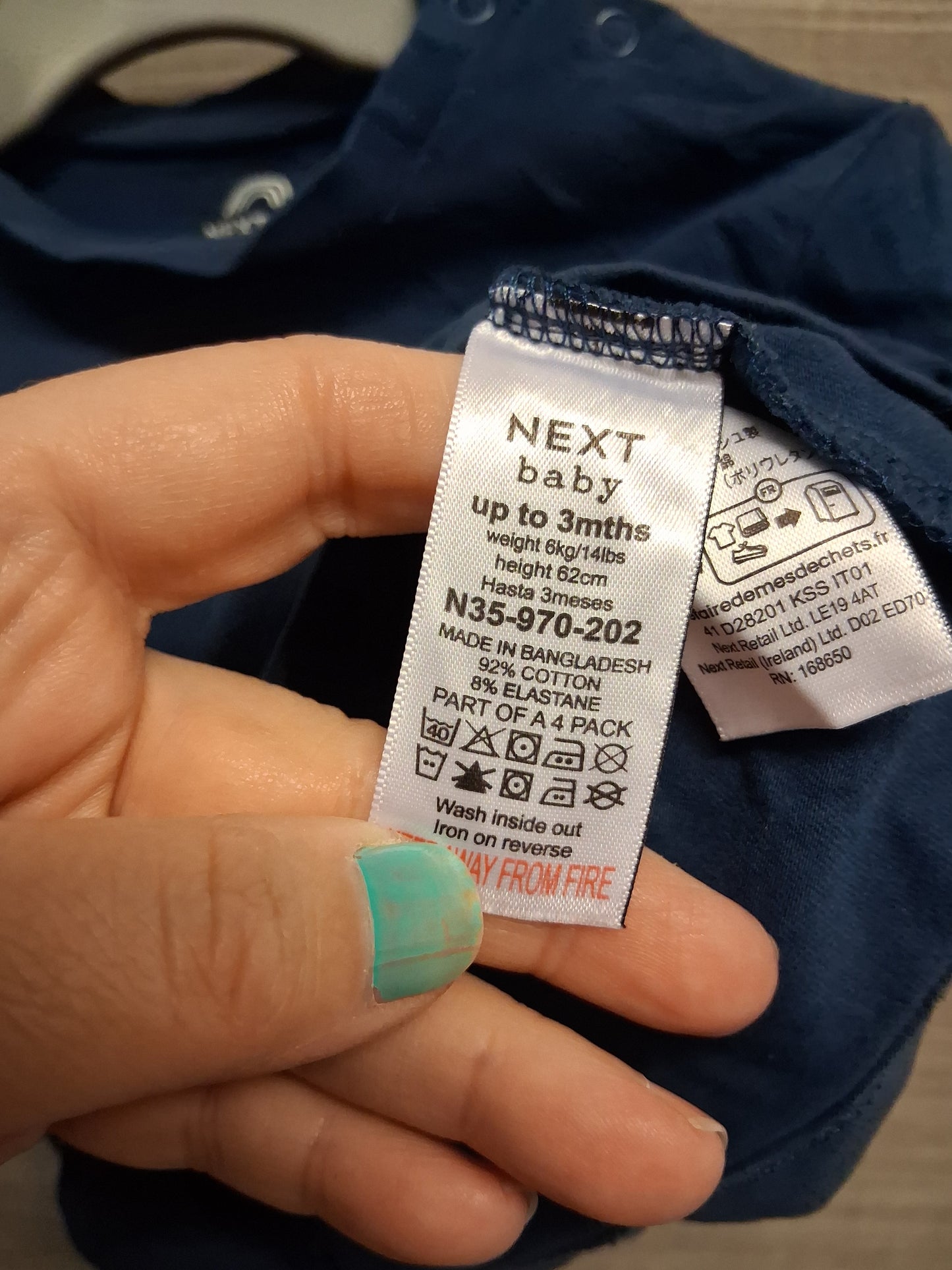 Next Boys Blue Jersey Short Sleeve T-Shirt Age 0-3 Months