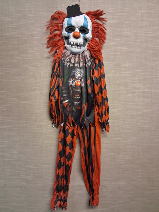 TU Scary Clown Red Black 3 Piece Costume Age 9-10 Years