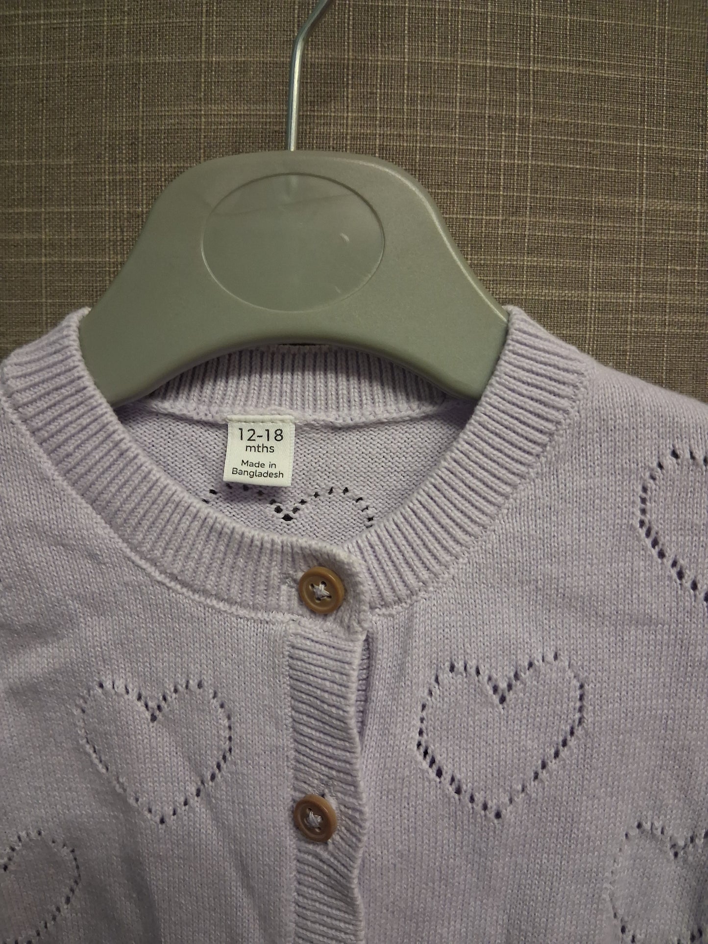 Marks and Spencer Girls Lilac Cardigan Age 12-18 Months