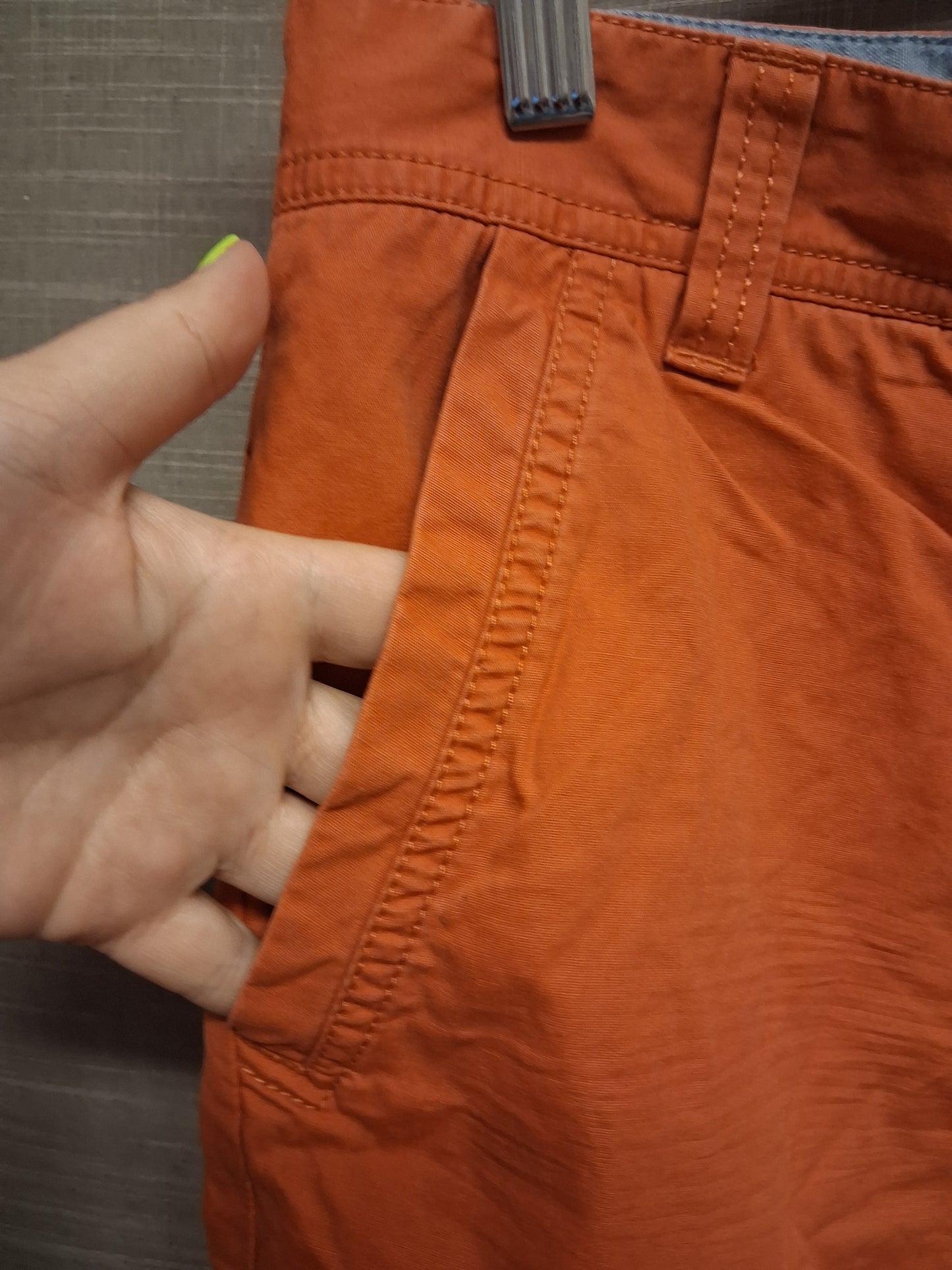 Next Boys Orange Red Chino Shorts Adjustable Waist Age 13 Years