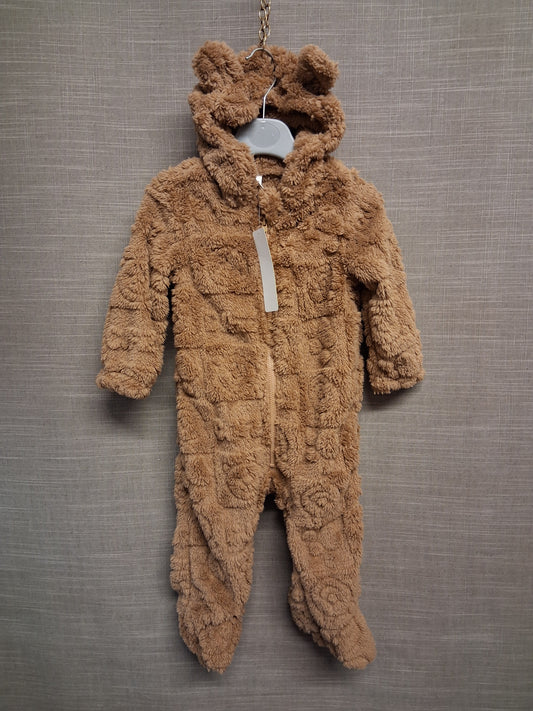 Shein Boys Brown Teddy Bear Onesie Age 9-12 Months New