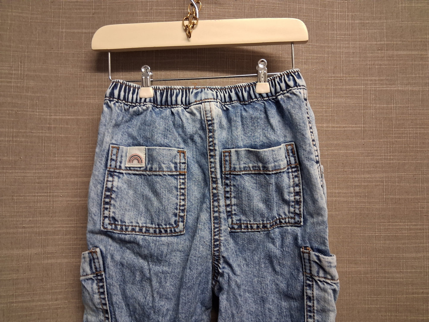 Next Girls Cargo Style Denim Jeans Lightwash Age 12-18 Months