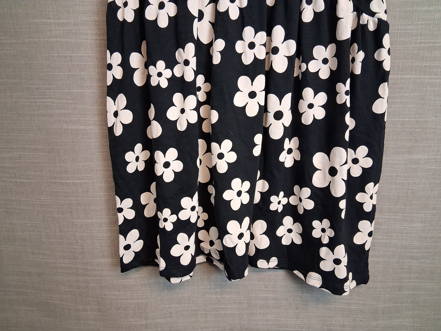 Next Girls Black White Floral Jersey Short Sleeve Dress Age 10 Years New