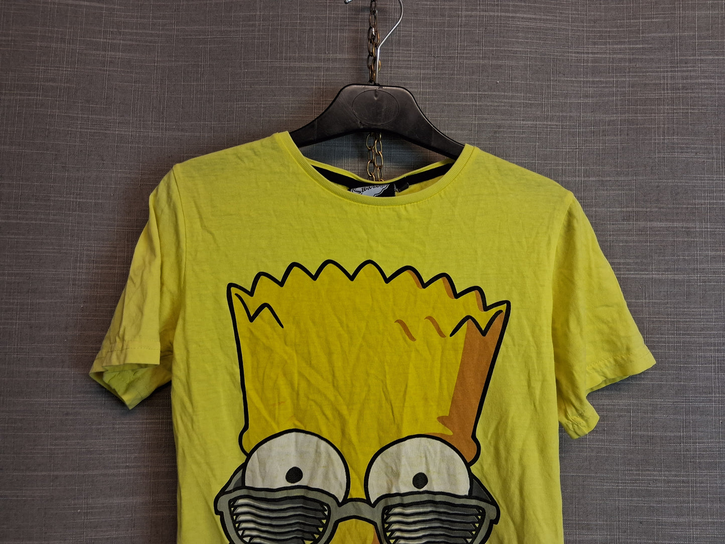 Primark The Simpsons Bart T-Shirt Yellow Short Sleeve Age 8-9 Years