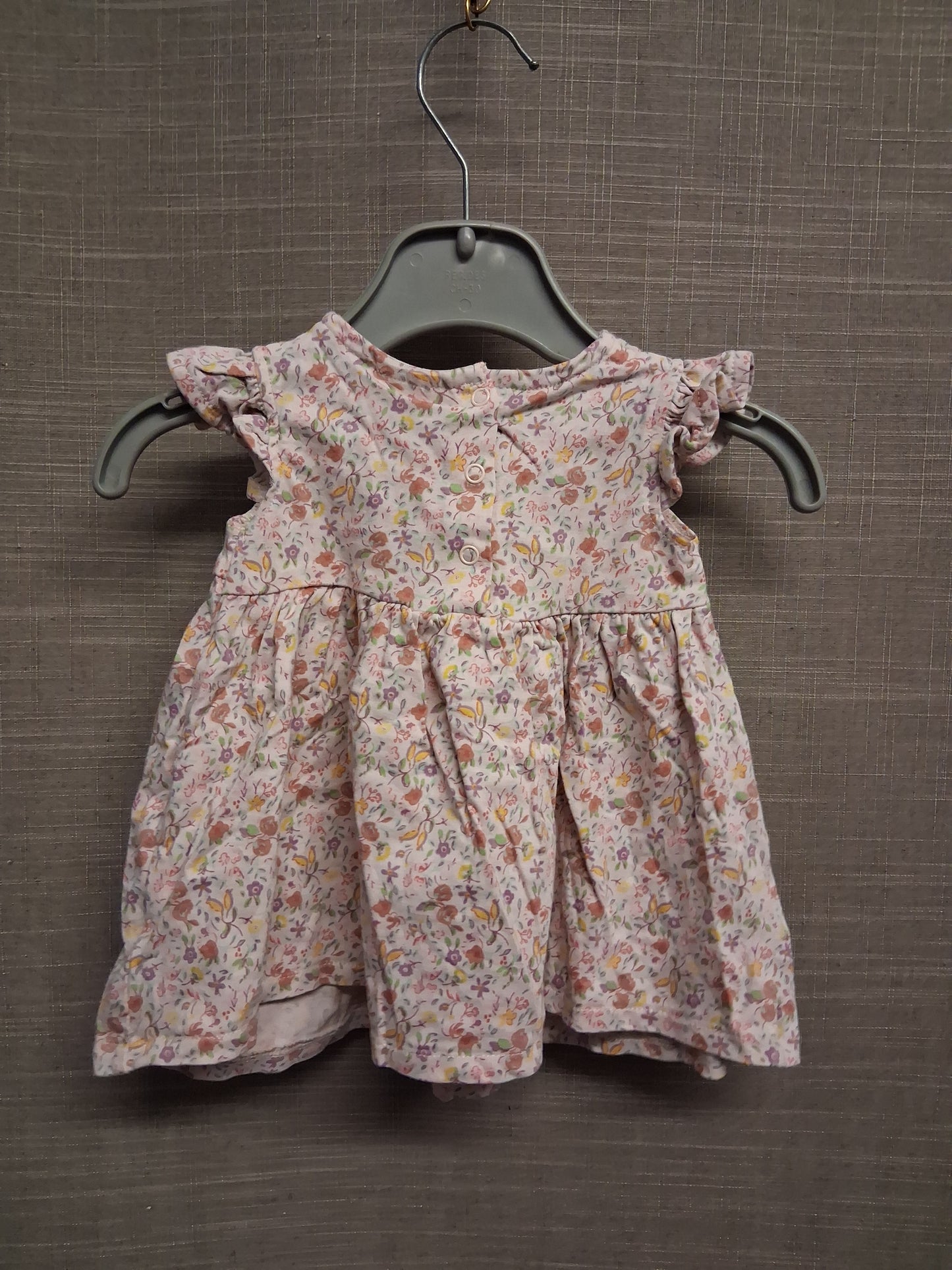 Next Girls Pink Floral Jersey Cap Sleeve Dress Age First Size