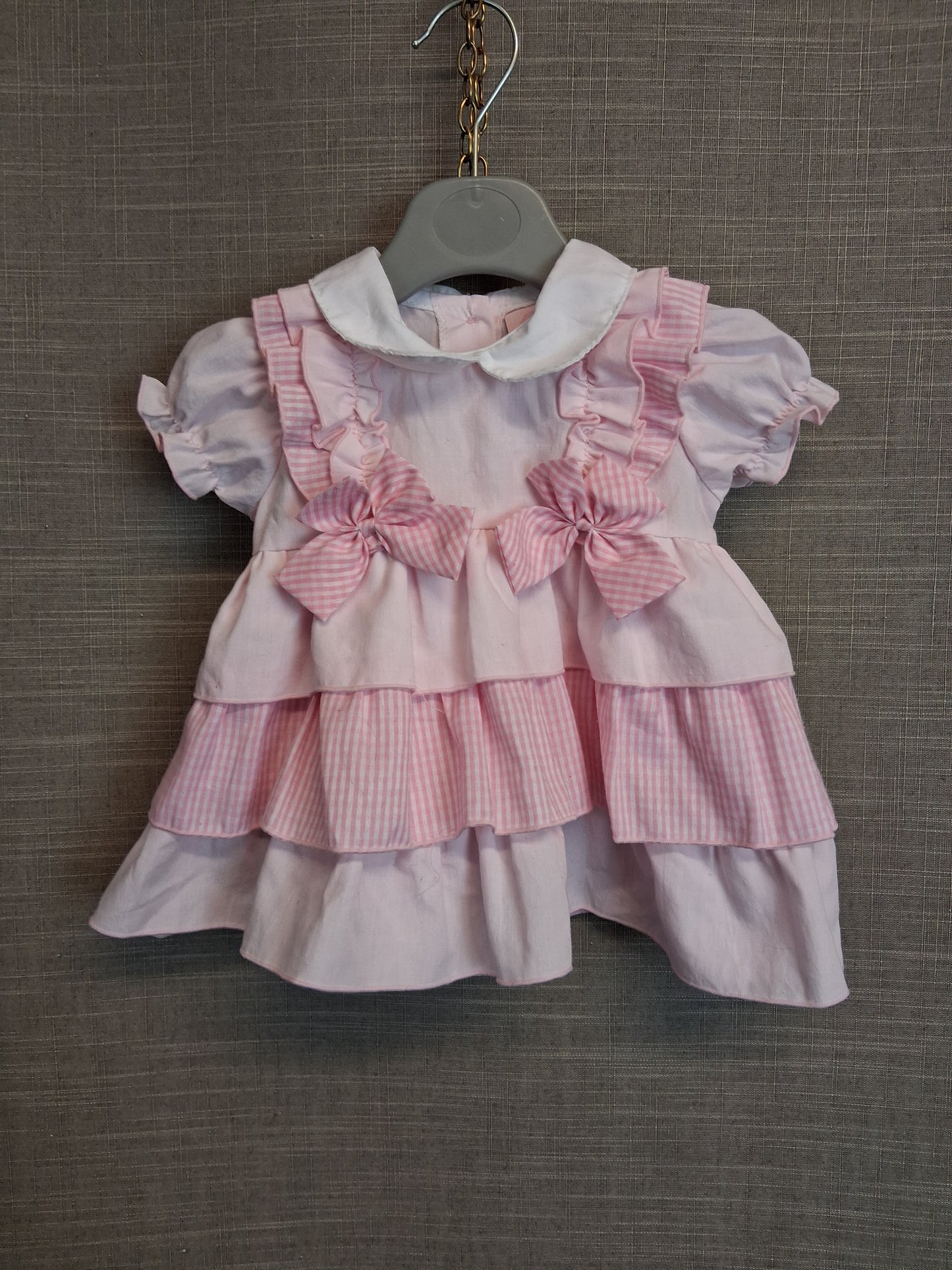 Rock a Bye Baby Tiered Dress Age 6-9 Months Pink Traditional