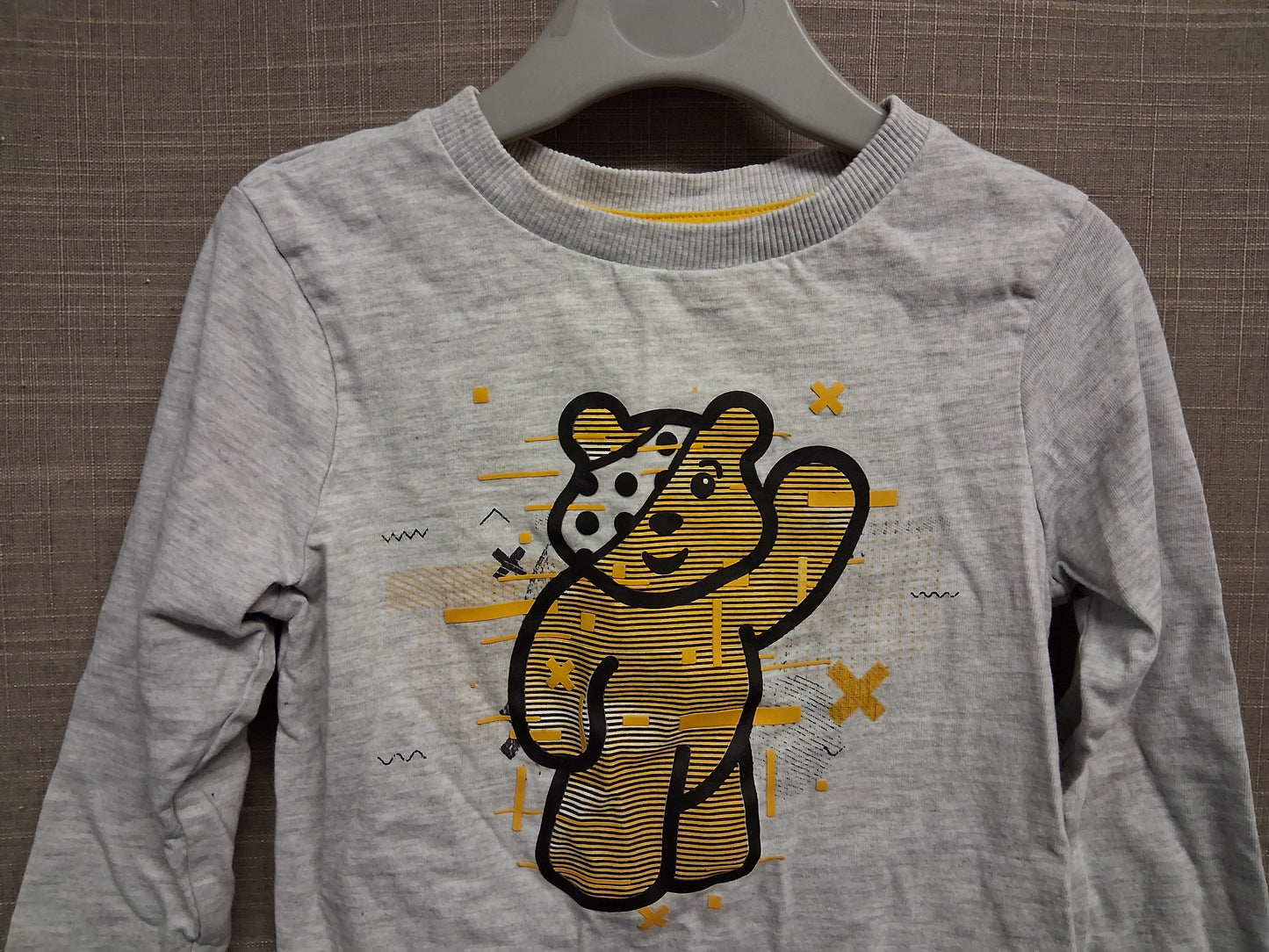 George Unisex "Pudsey" Children in Need Grey Long Sleeve T-Shirt Age 18-24 Months