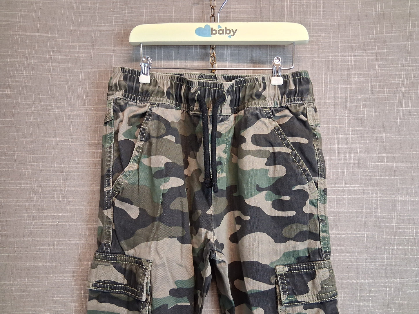 F&F Boys Green Camoflague Cargo Trousers Age 6-7 Years