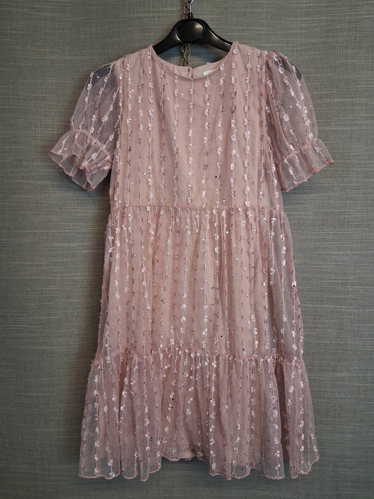 Next Girls Party Dress Age 8 Years Pale Pink Sequins