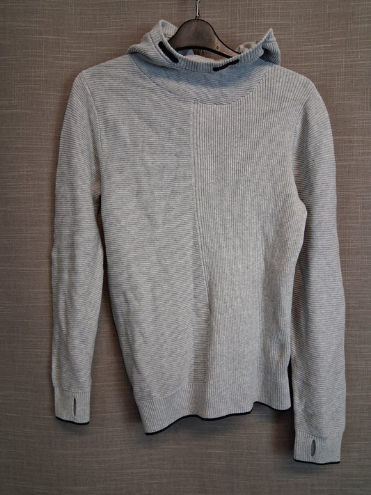 Next Boys Grey Knitted Hoodie Jumper Age 12 Years 100% Cotton