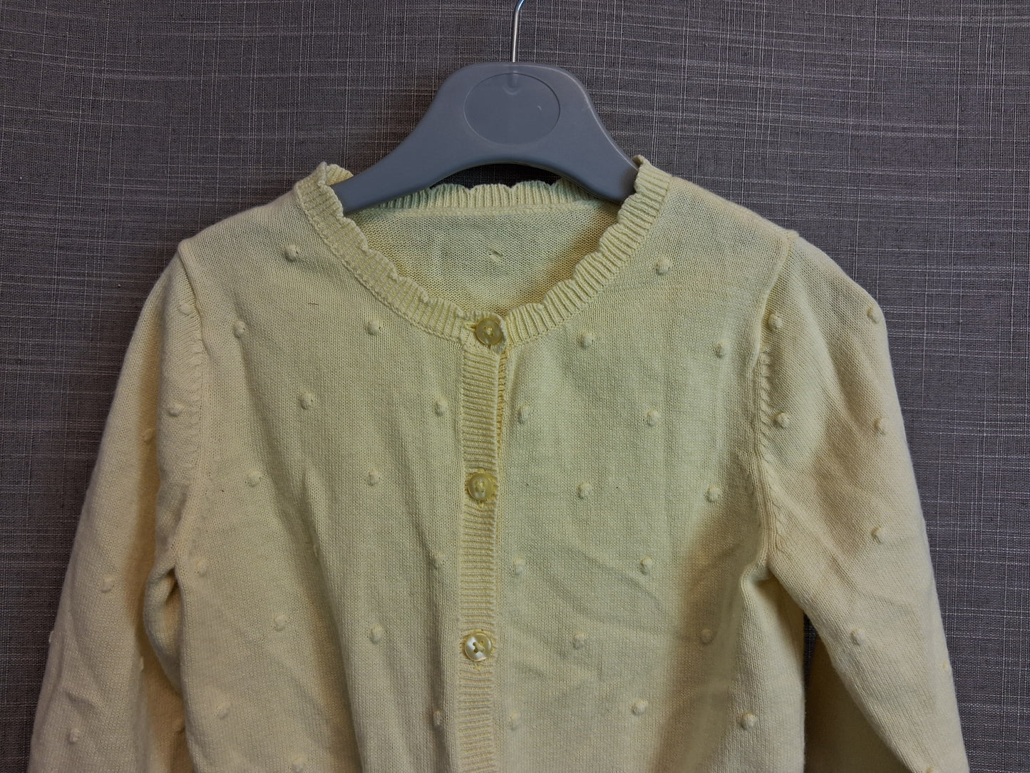 Matalan Girls Yellow Knitted Cardigan Age 18-24 Months 100% Cotton