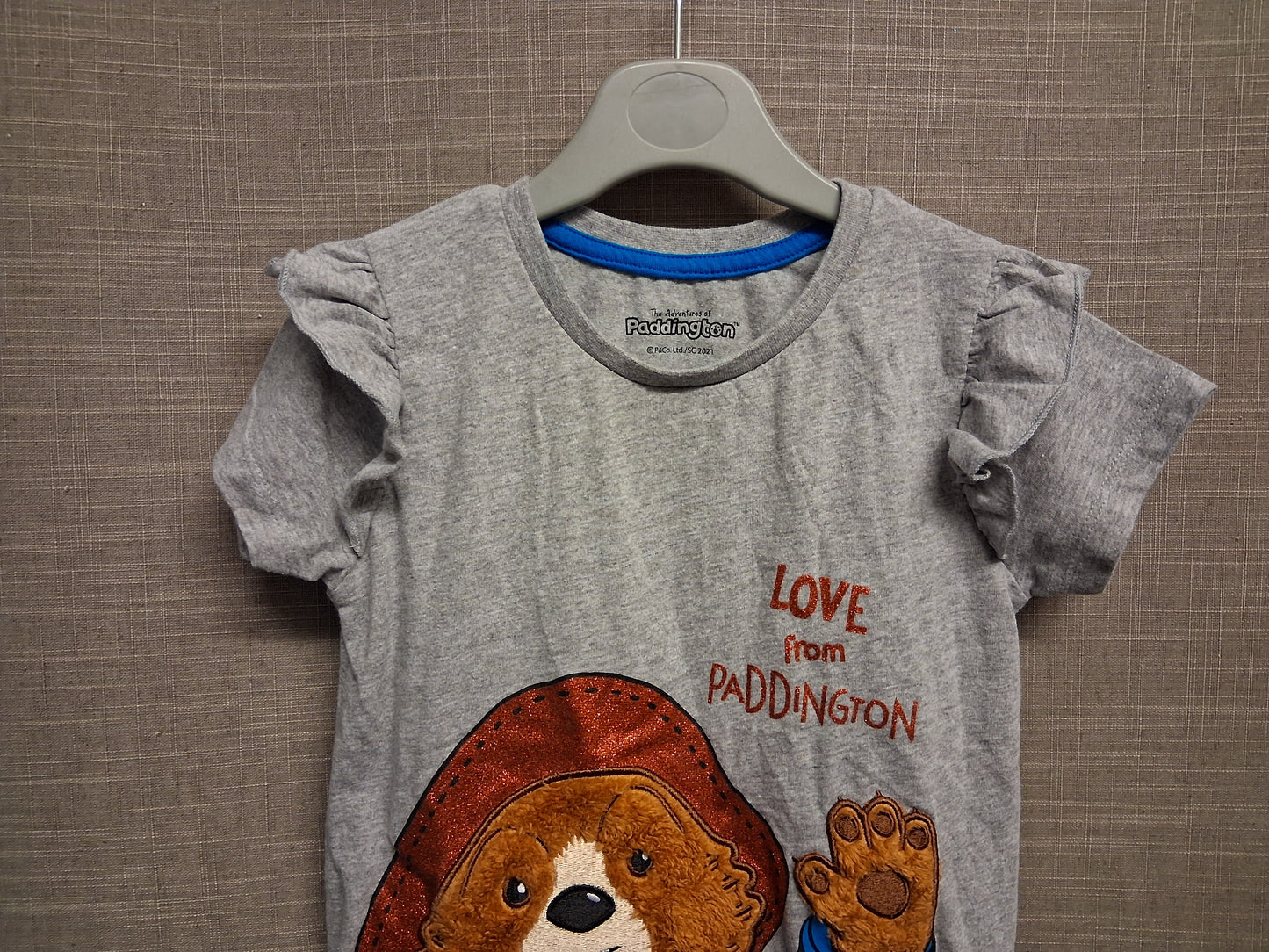 Character World Paddington Bear Grey T-Shirt Age 5 Years
