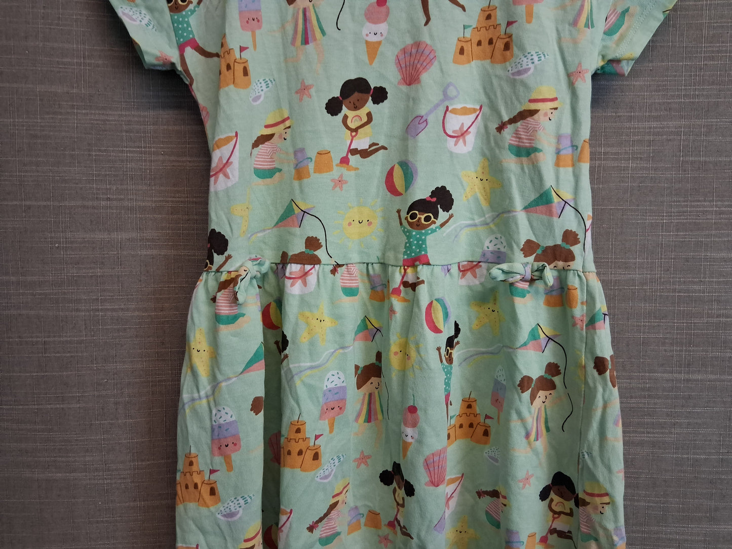 TU Girls Green Jersey T-Shirt Dress Age 6-7 Years