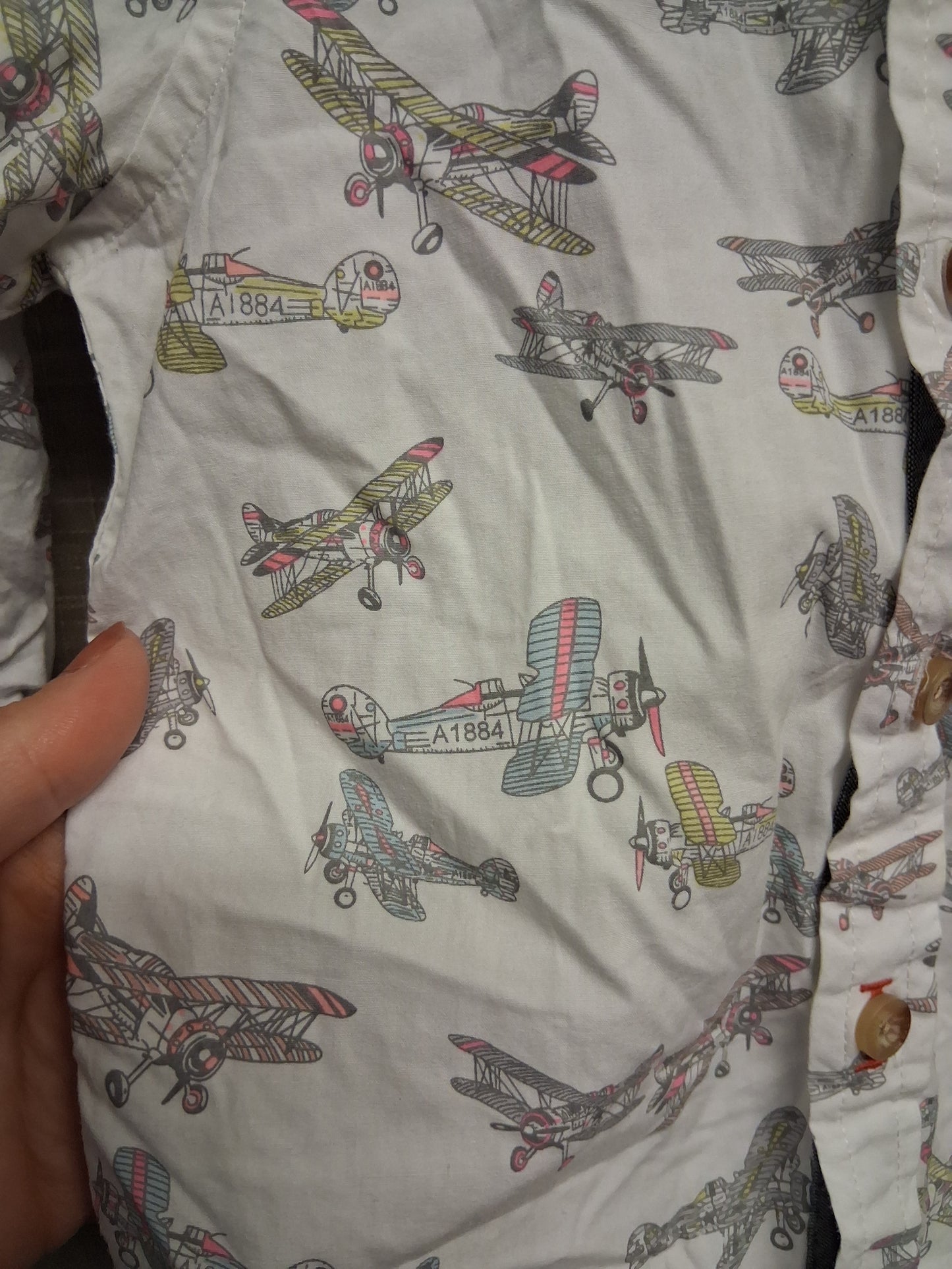 Marks and Spencer Boys Plane Theme Long Sleeve Shirt Age 12-18 Months