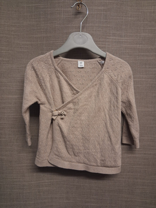 Marks & Spencer Cardigan Beige Wrap Style Age 6-9 Months
