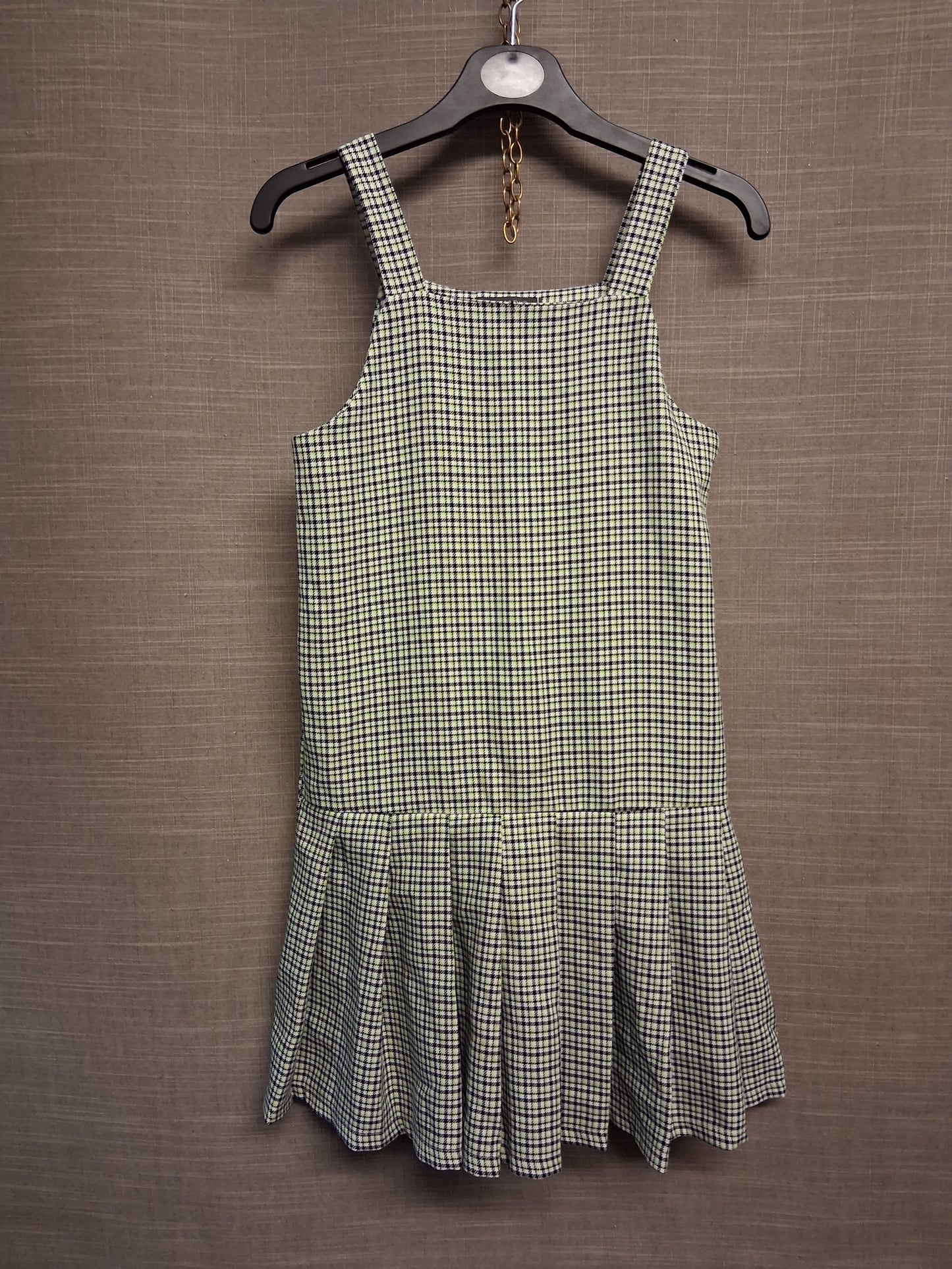 Primark Girls Green Check Pinafore Dress Age 9-10 Years
