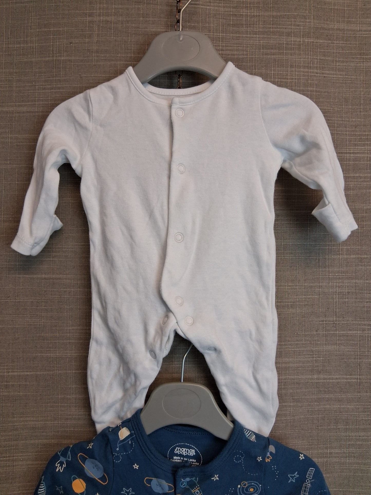 Tiny Baby Sleepsuit Rompers x 2 Jersey