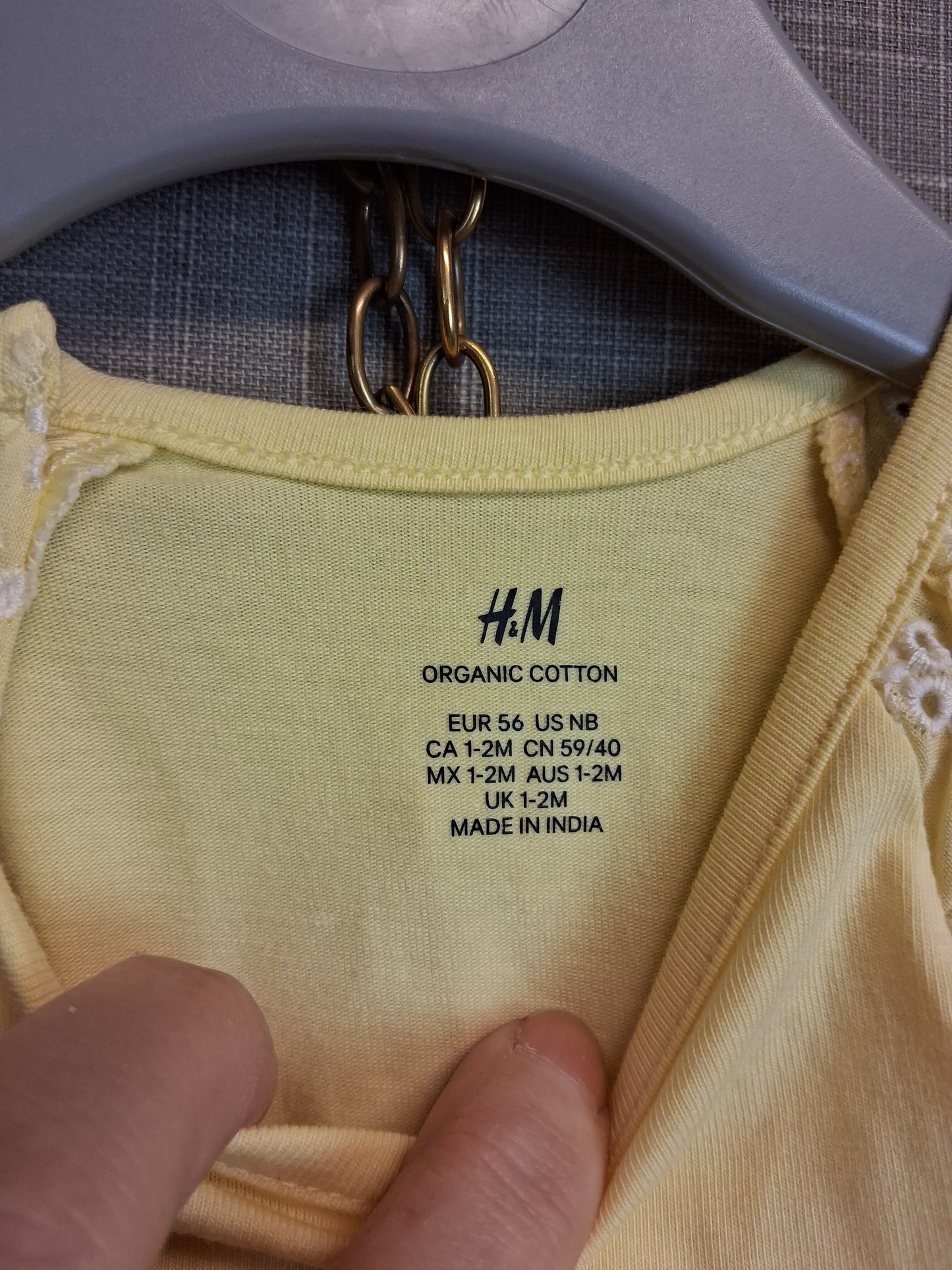 H&M Yellow Dress with Built in Vest Age Newborn