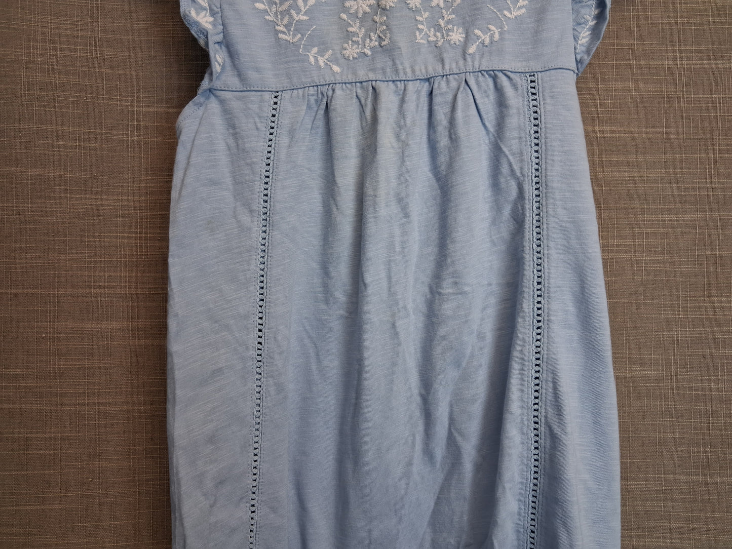 F&F Light Blue Sleeveless A Line Jersey Dress Age 6-7 Years