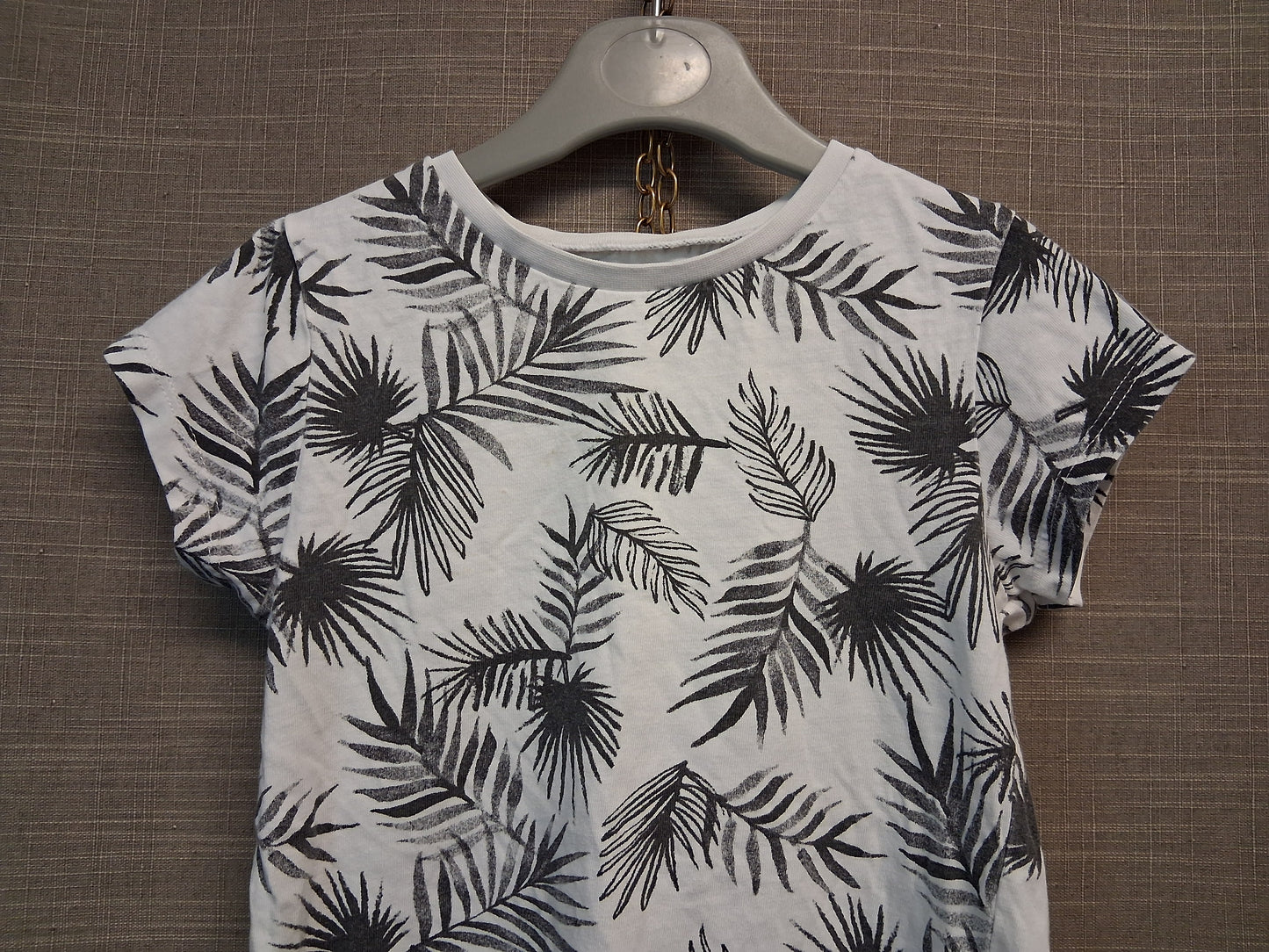 George Boys Tropical Print White Black Short Sleeve Age 5-6 Years