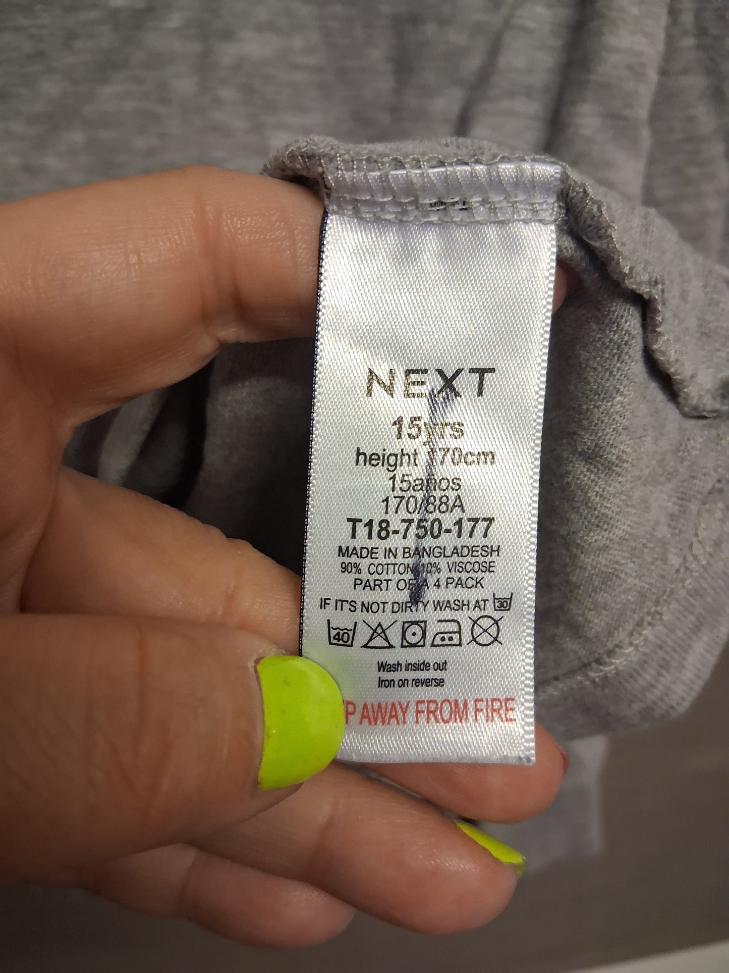 Next Grey Long Sleeve Jersy T-Shirt Age 15 Years