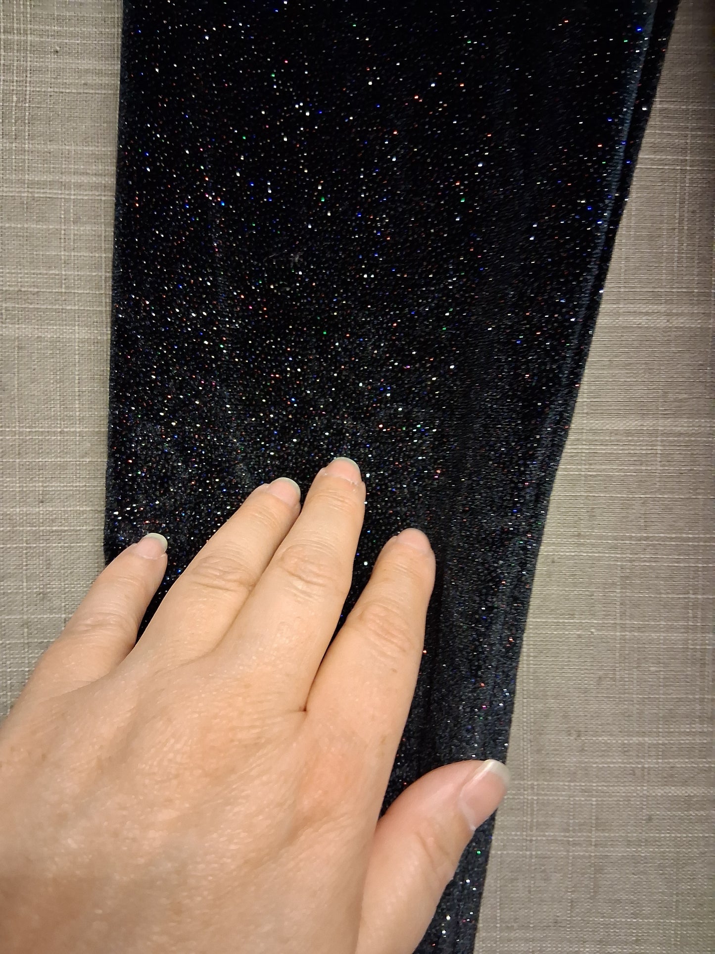 Next Black Velour Glitter Leggings Age 9 Years Stretchy