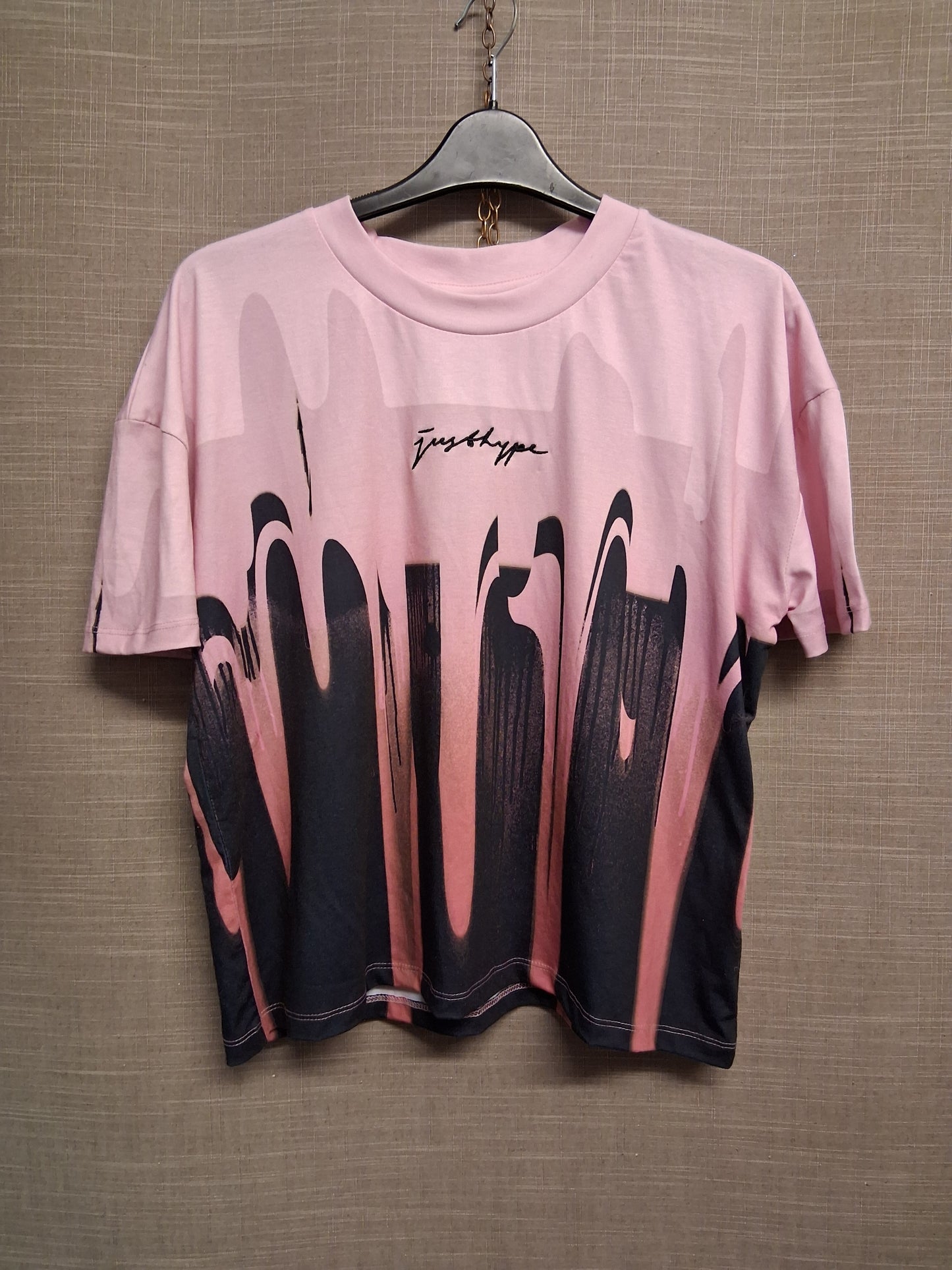 Hype Pink Black Short Sleeve T-Shirt Age 14 Years Brand New