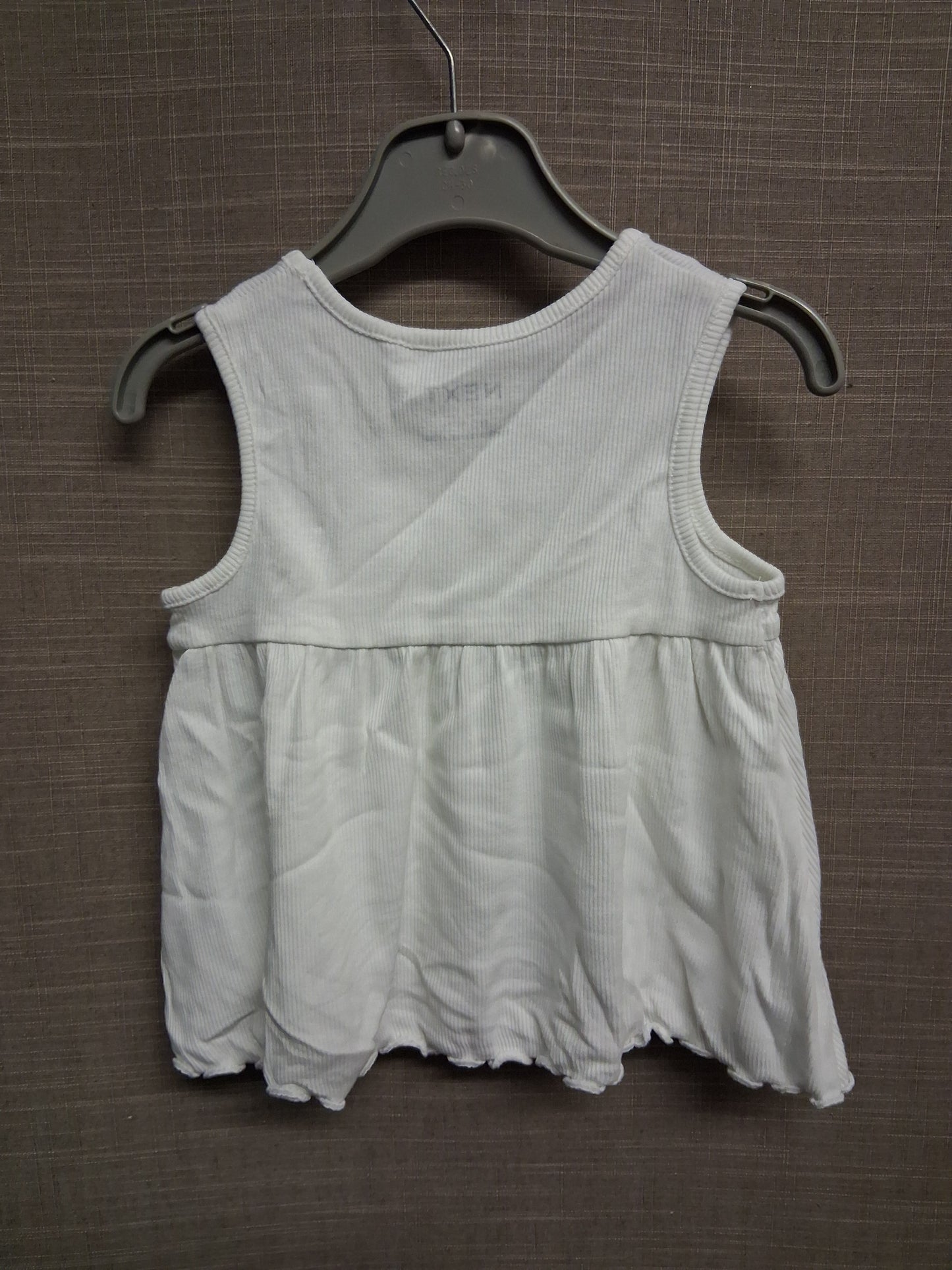 Next Girls White Sleeveless Jersey T-Shirt Age 12-18 Months
