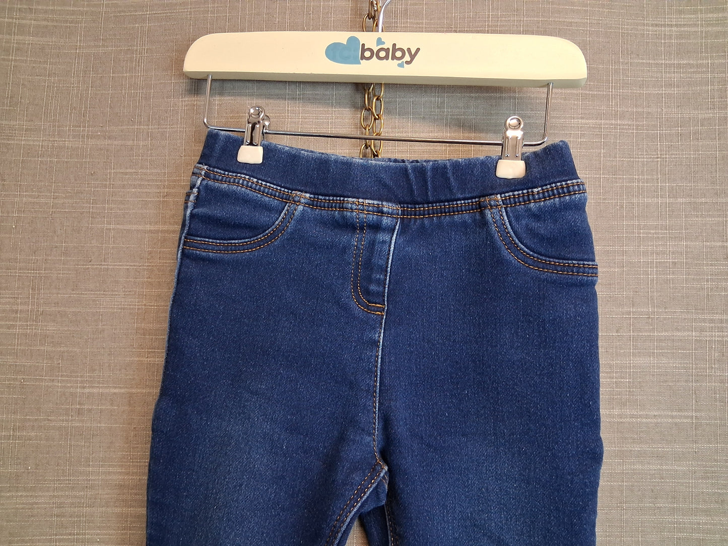 Nutmeg Girls Blue Denim Jeggings Stretch Age 3-4 Years