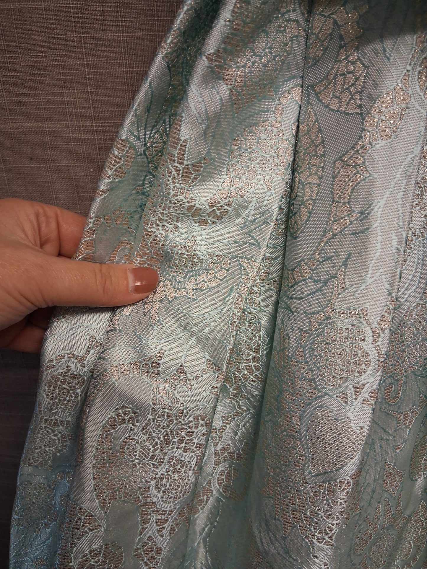 American Princess Duck Egg Blue Gold Thread Floral Party Prom Dress Bridesmaid Age 4 Years