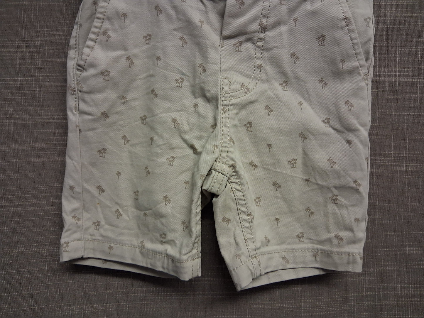 Primark Boys Beige Palm Tree Slim Fit Chino Shorts Age 2-3 Years