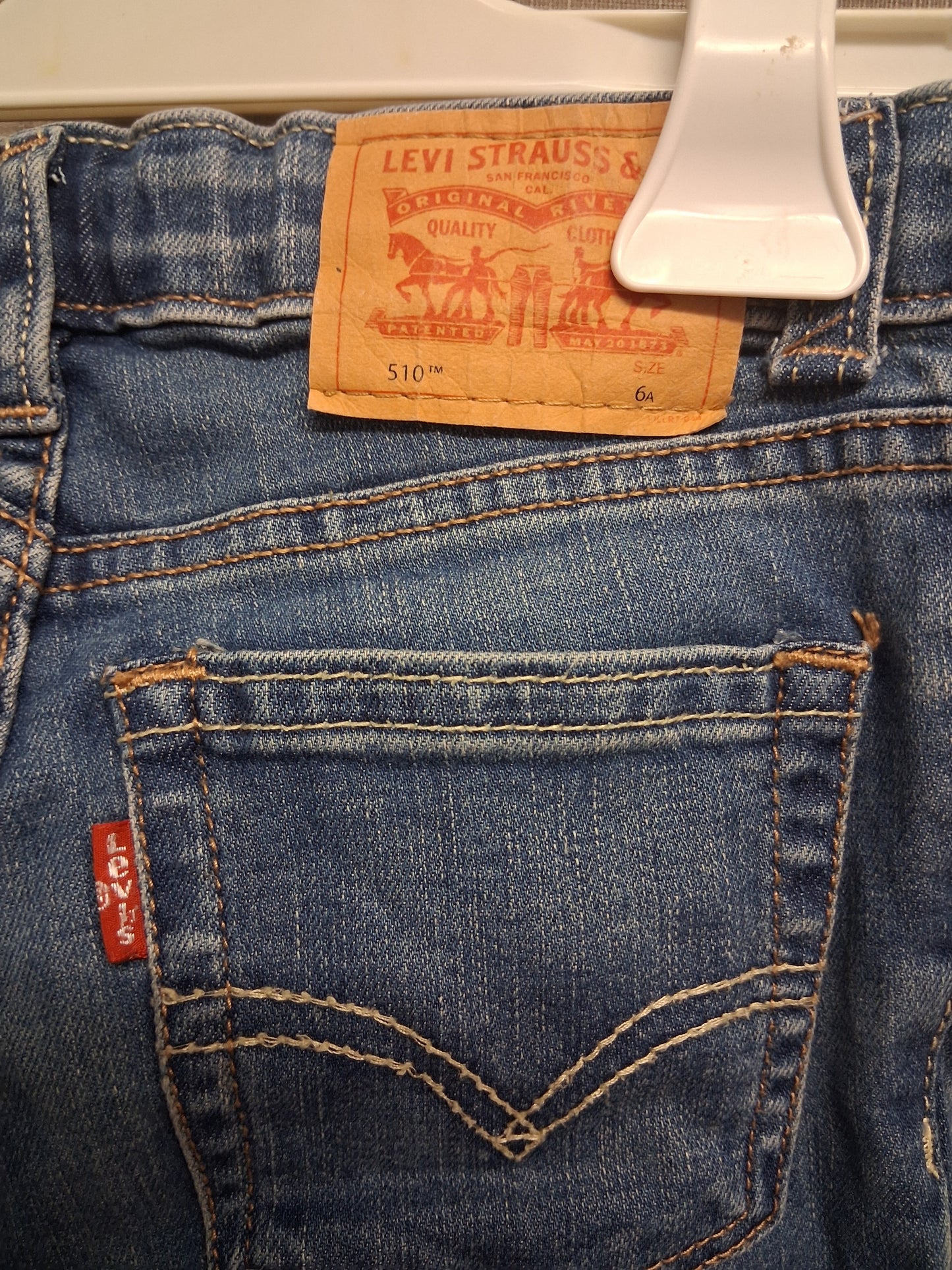 Levis Boys Blue Straight Slim Leg Jeans Age 6 Years