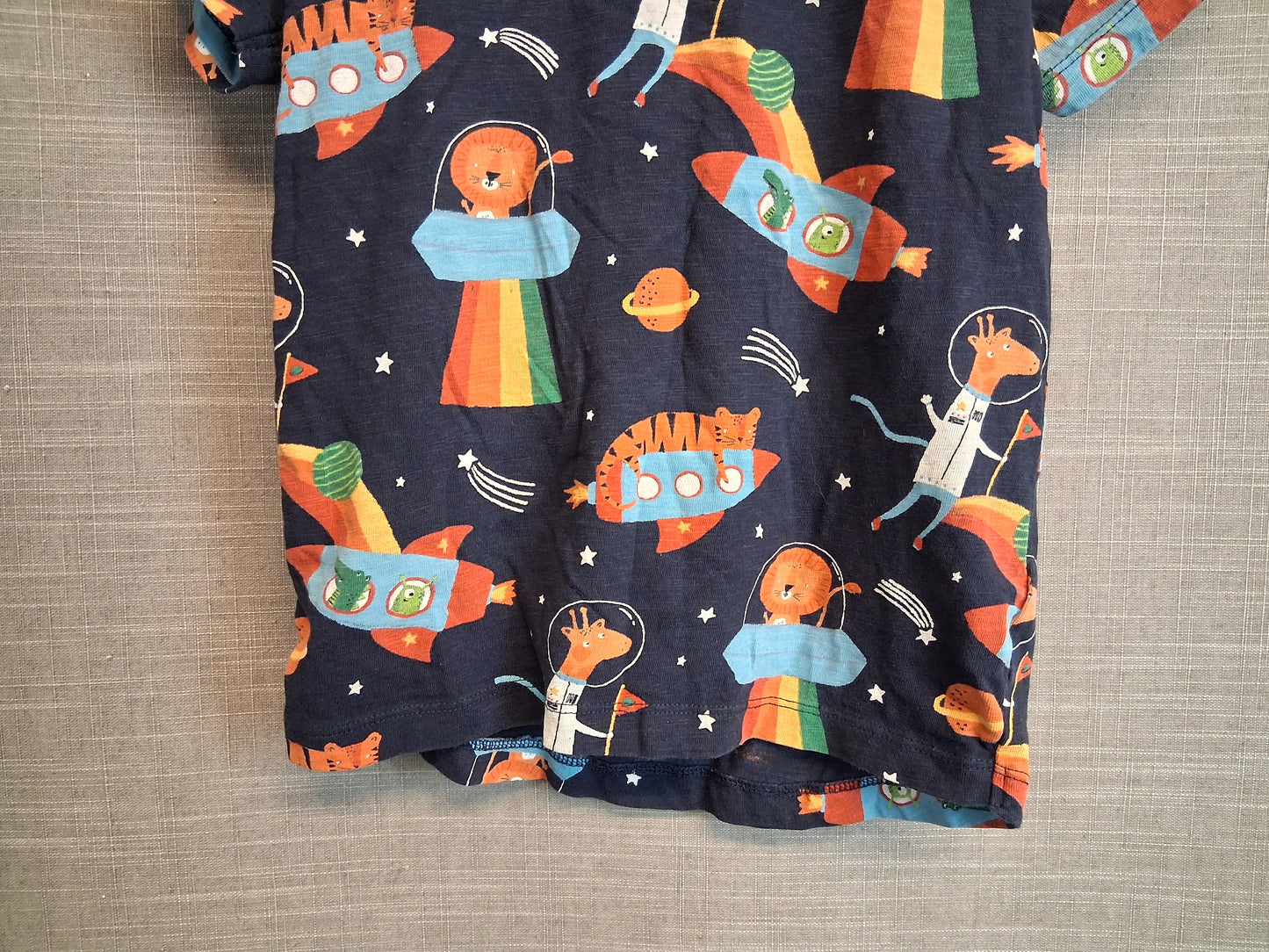 Next Space Theme Blue T-Shirt Short Sleeve 100% Cotton Age 3-4 Years