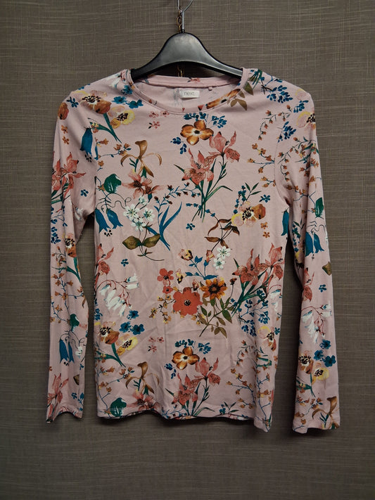 Next Girls Pink Floral Long Sleeve T-Shirt Jersey Age 15 Years