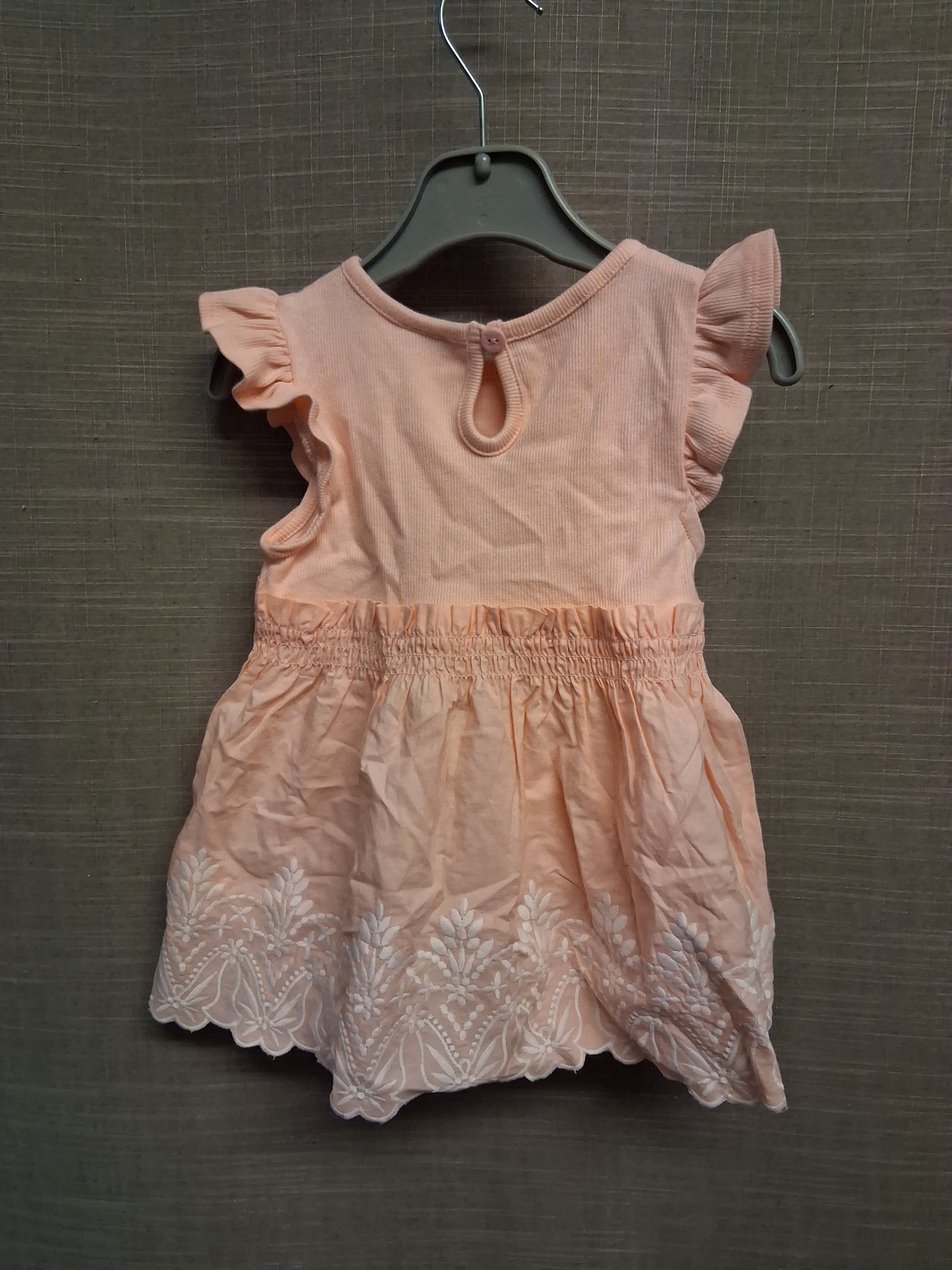 Joie Girls Peach Summer Dress Cap Sleeve Age 18-24 Months 100% Cotton