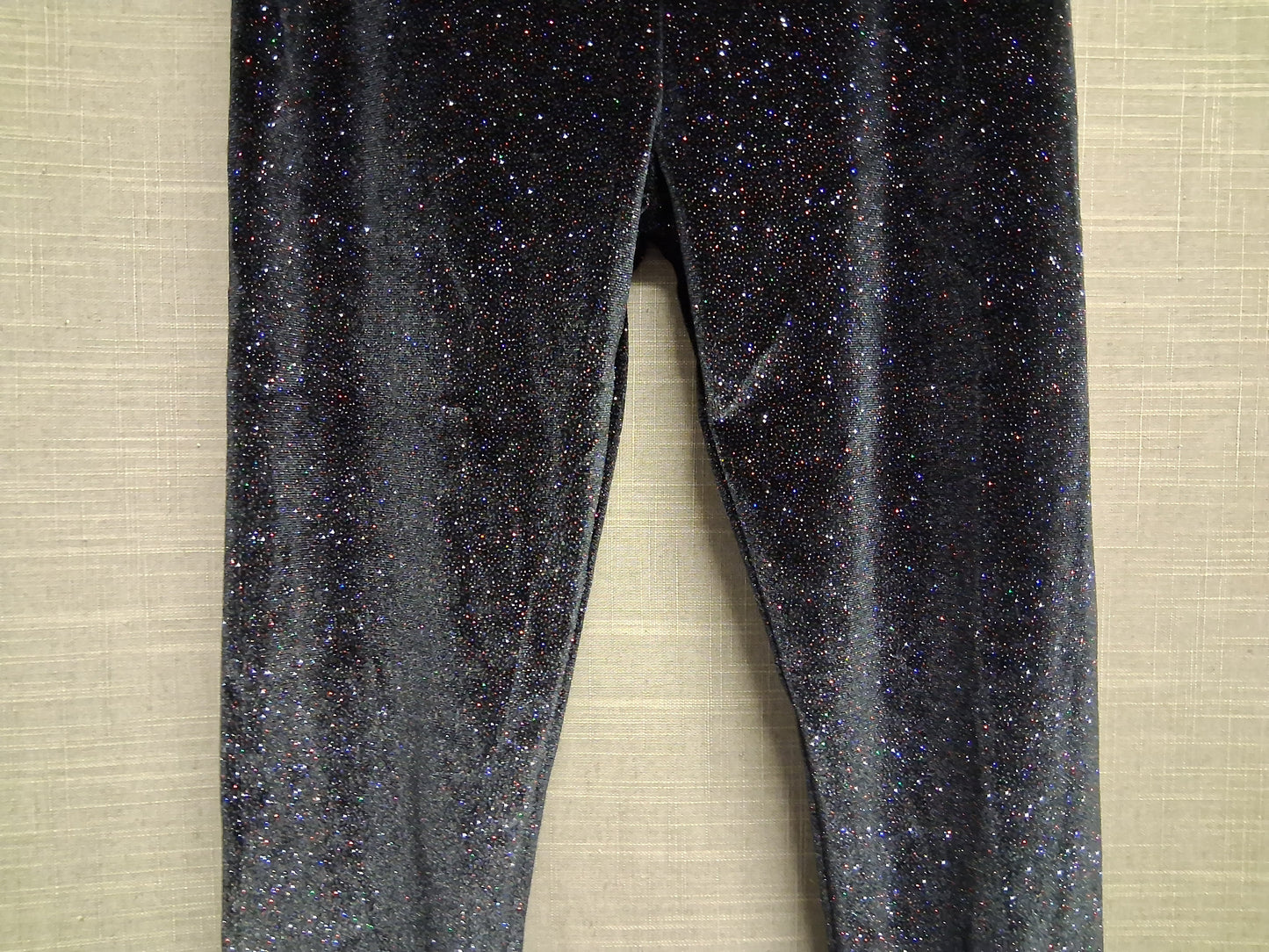 Next Black Velour Glitter Leggings Age 9 Years Stretchy