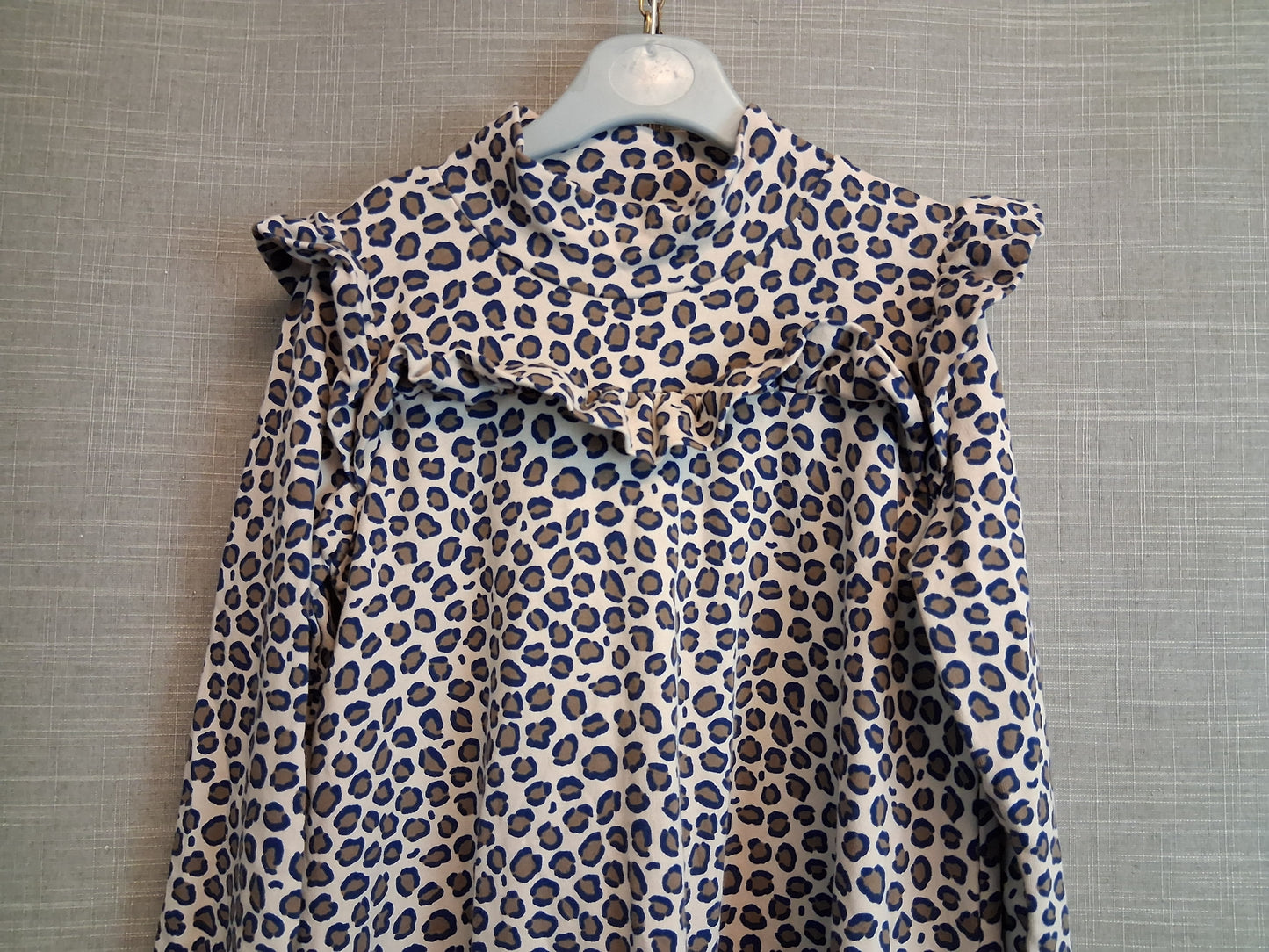 Mini Boden Girls A Line Jersey Long Sleeve Dress Animal Print Age 7-8 Years