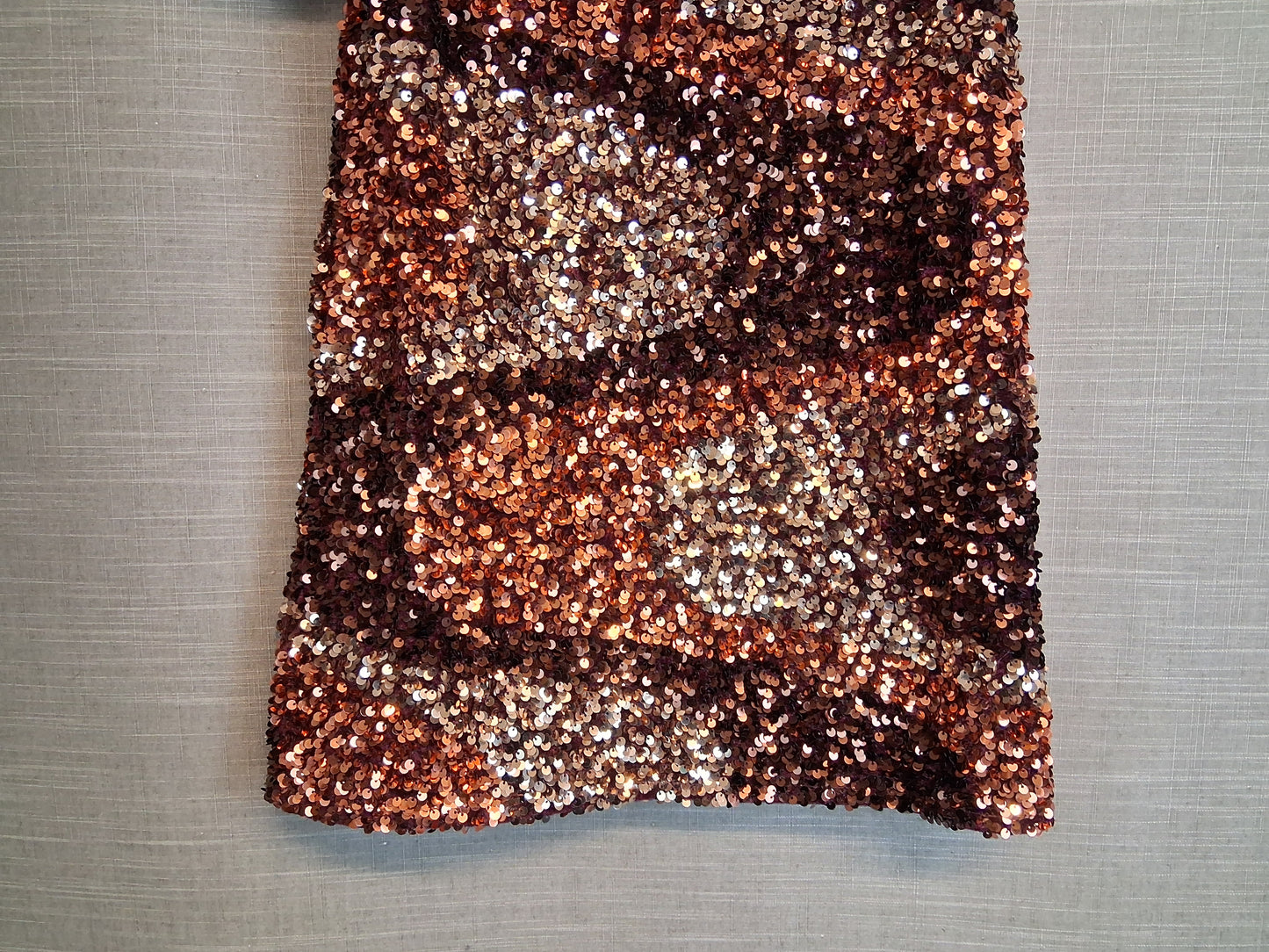 Next Girls Bronze Tones Sequin Dress Short Sleeve Lined Age 8 Years