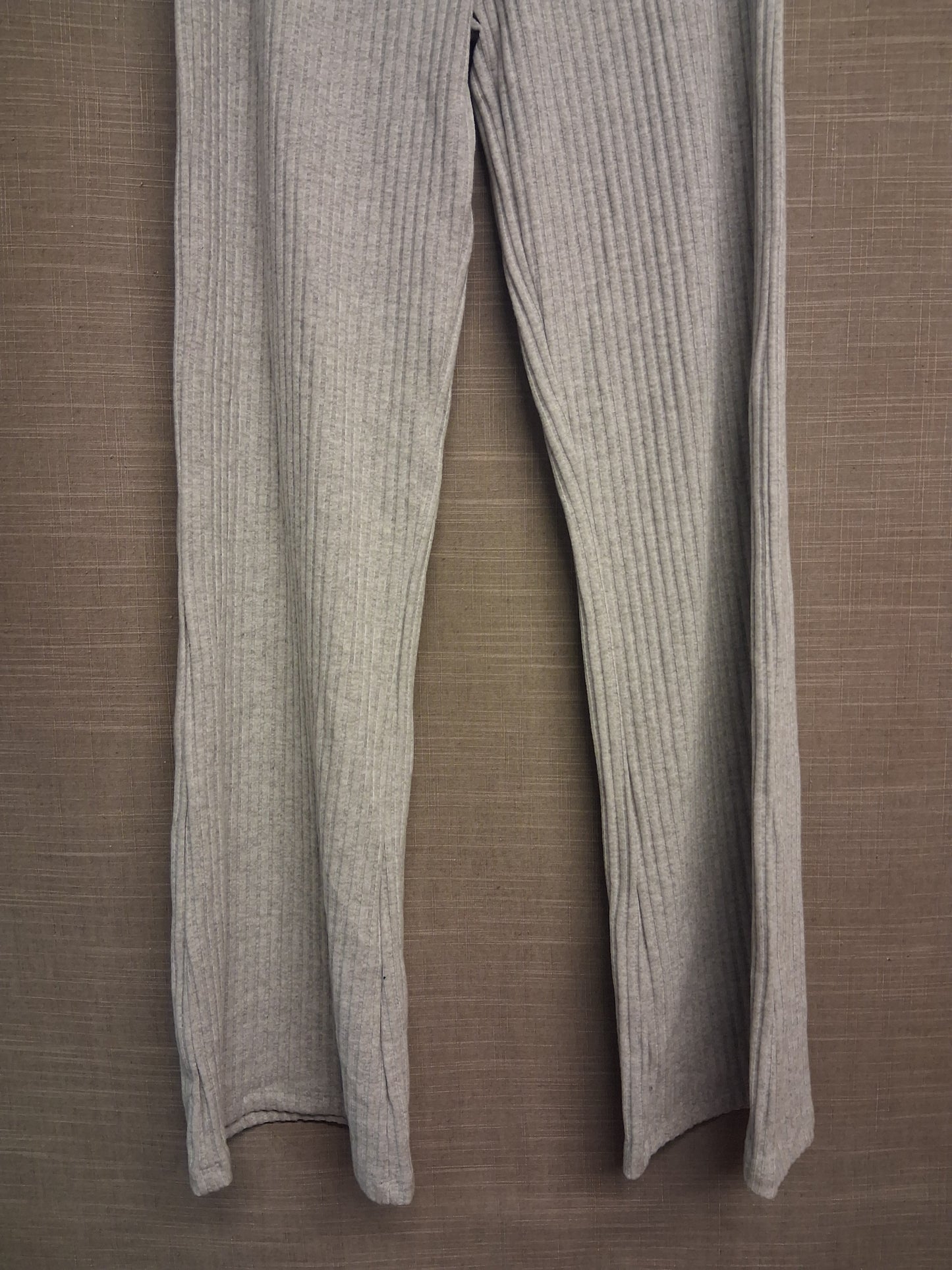 F&F Leggings Girls Grey Ribbed Slight Bootcut Age 14-15 Years