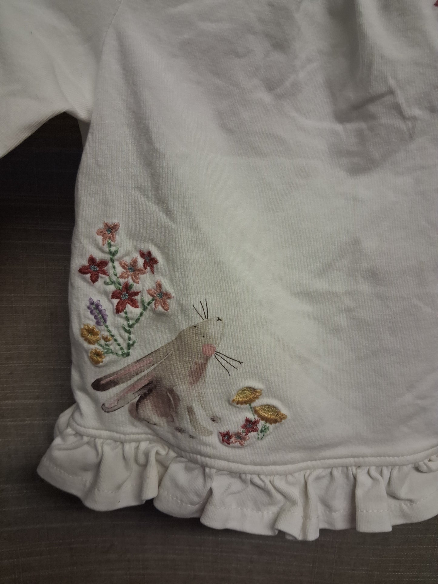 Next Girls White Bunny Long Sleeve T-Shirt Age 0-3 Months