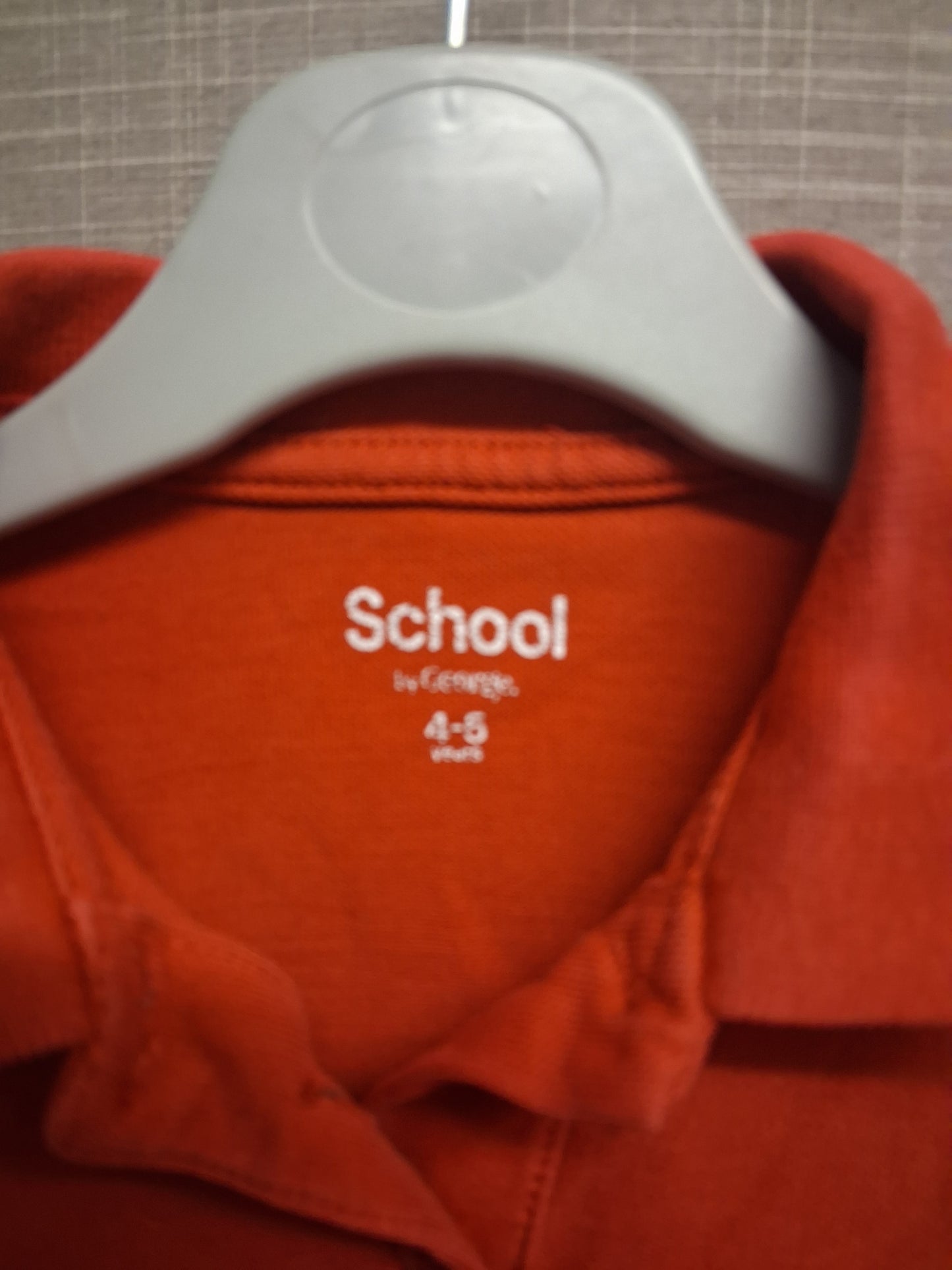 George Red Polo Neck School Uniform T-Shirt Age 4-5 Years