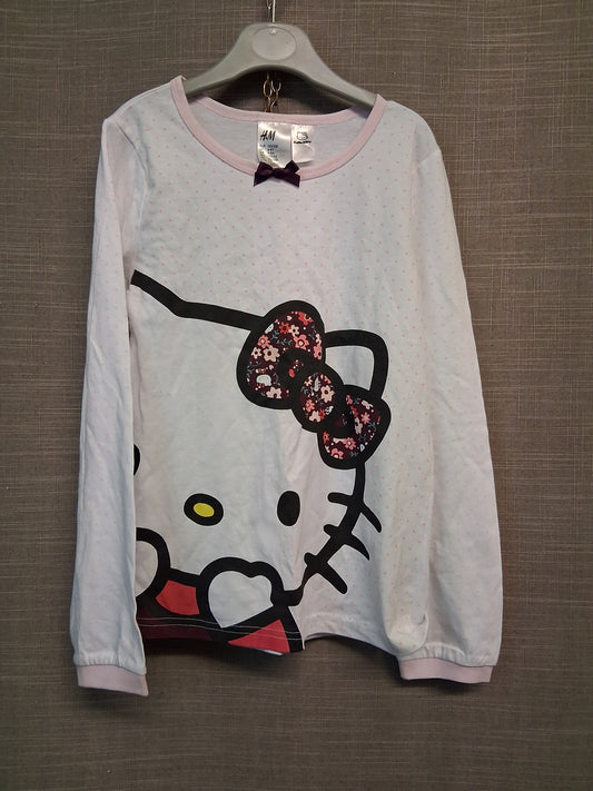 H&M Hello Kitty Long Sleeve Jersey Top T-Shirt Age 6-8 Years