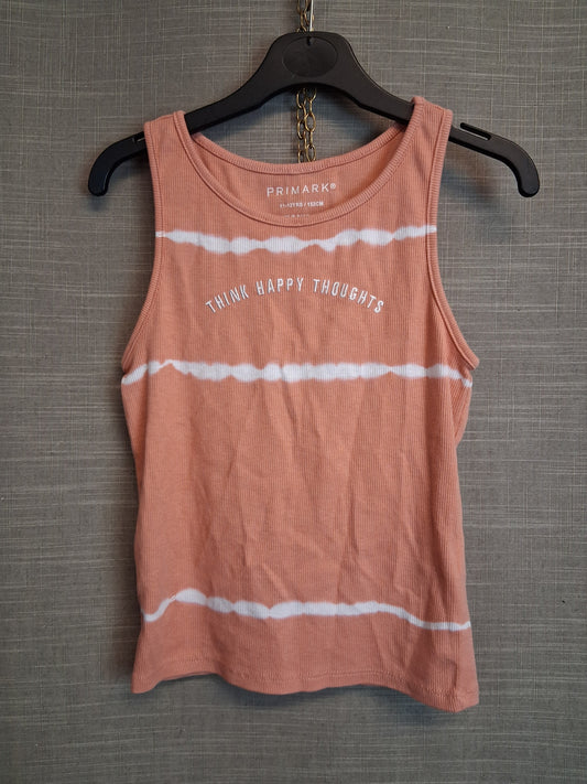 Primark Girls Orange Tie Dye Vest Tank Top Age 11-12 Years