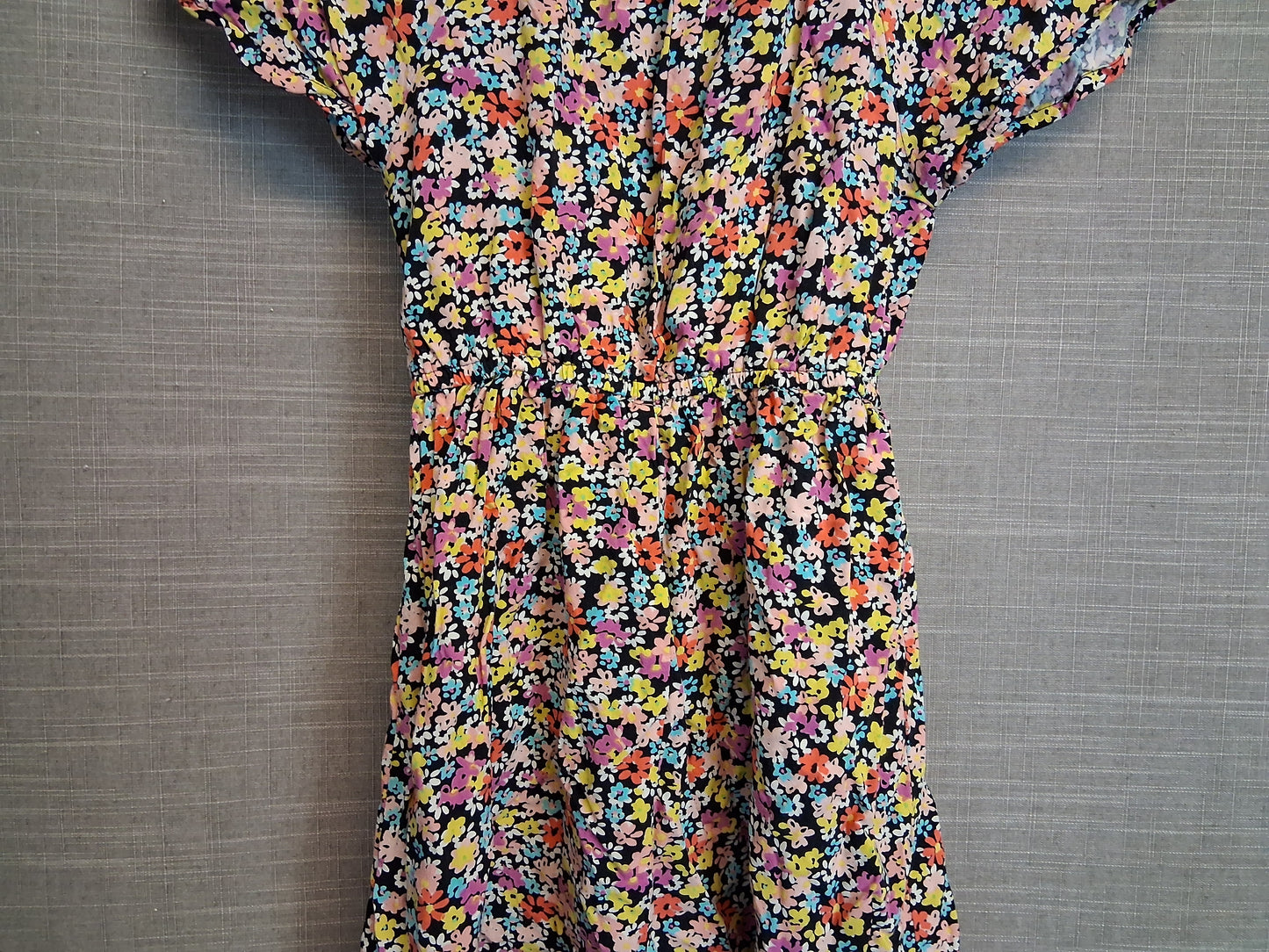 Primark Girls Multicolour Floral Off the Shoulder Dress Age 7-8 Years