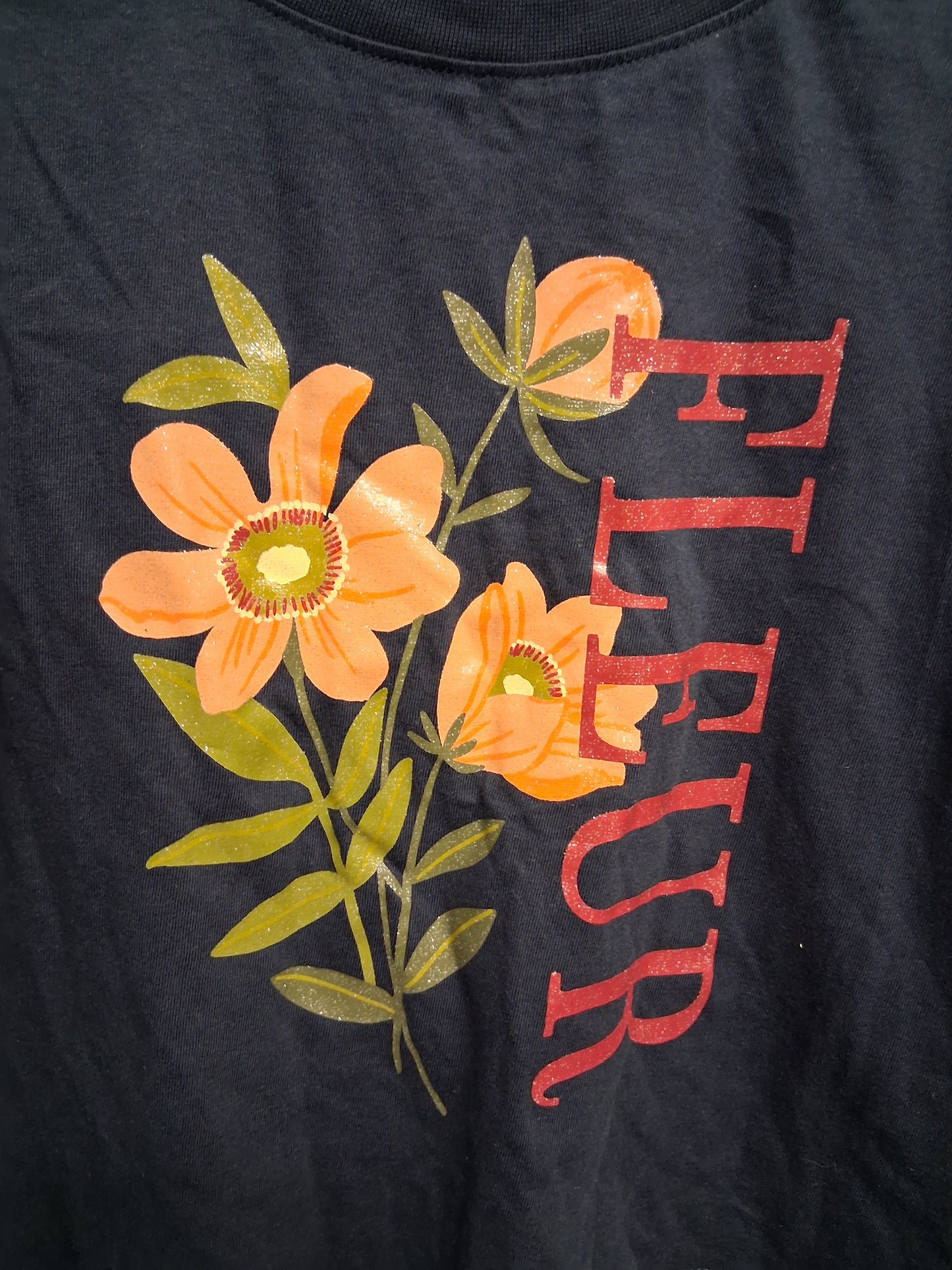 TU Girls Long Frill Sleeve Navy T-Shirt Age 9 Years