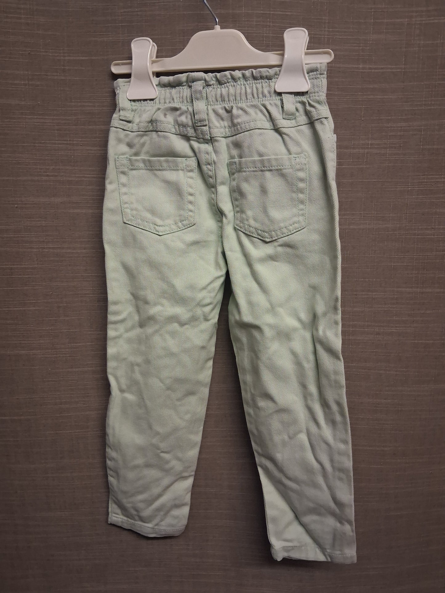 Pep&Co Girls Mint Green Denim Paperbag Jeans Age 2-3 Years